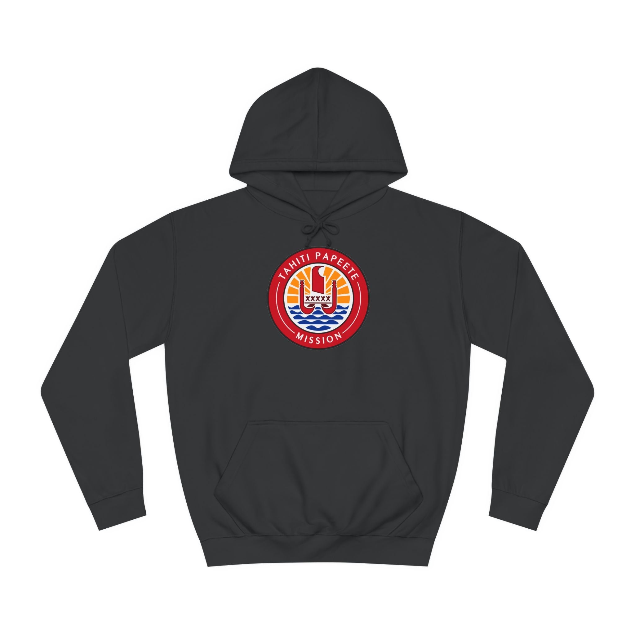 Tahiti Papeete Mission Flag Logo (Black Border) College Hoodie - Mission Wishlist - LDS Missionary Gift Store