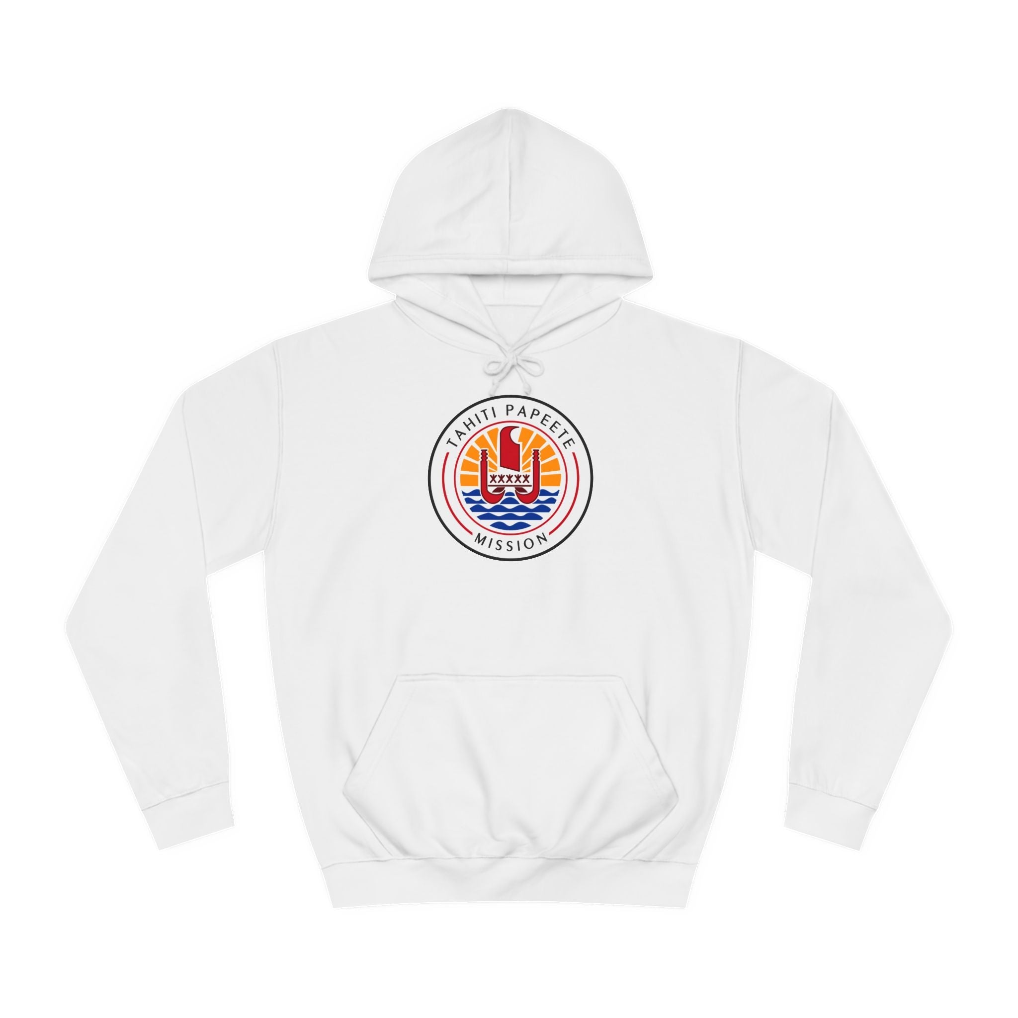Tahiti Papeete Mission Flag Logo (White Border) College Hoodie - Mission Wishlist - LDS Missionary Gift Store