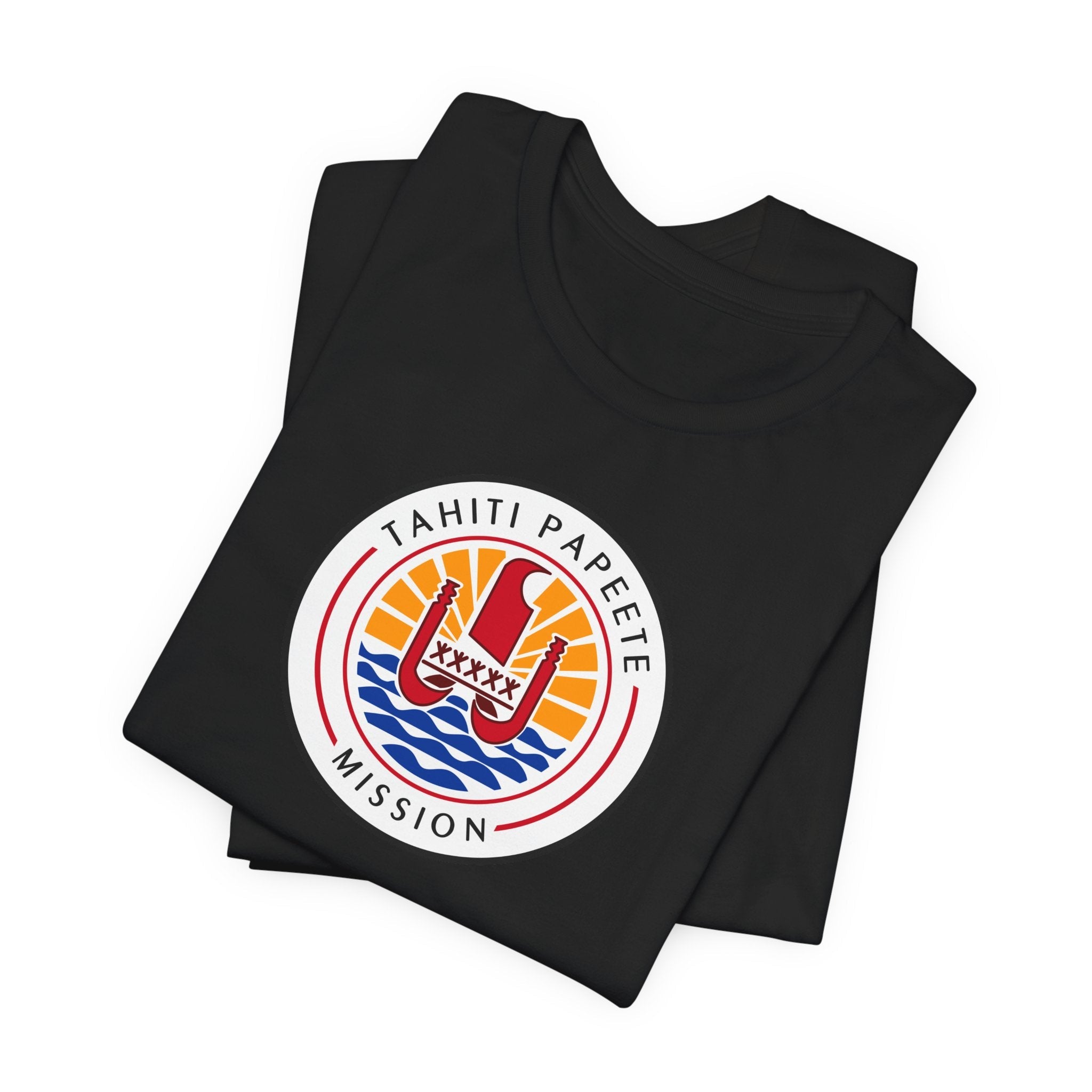 Tahiti Papeete Mission Flag Logo (White Border) T-shirt - Mission Wishlist - LDS Missionary Gift Store