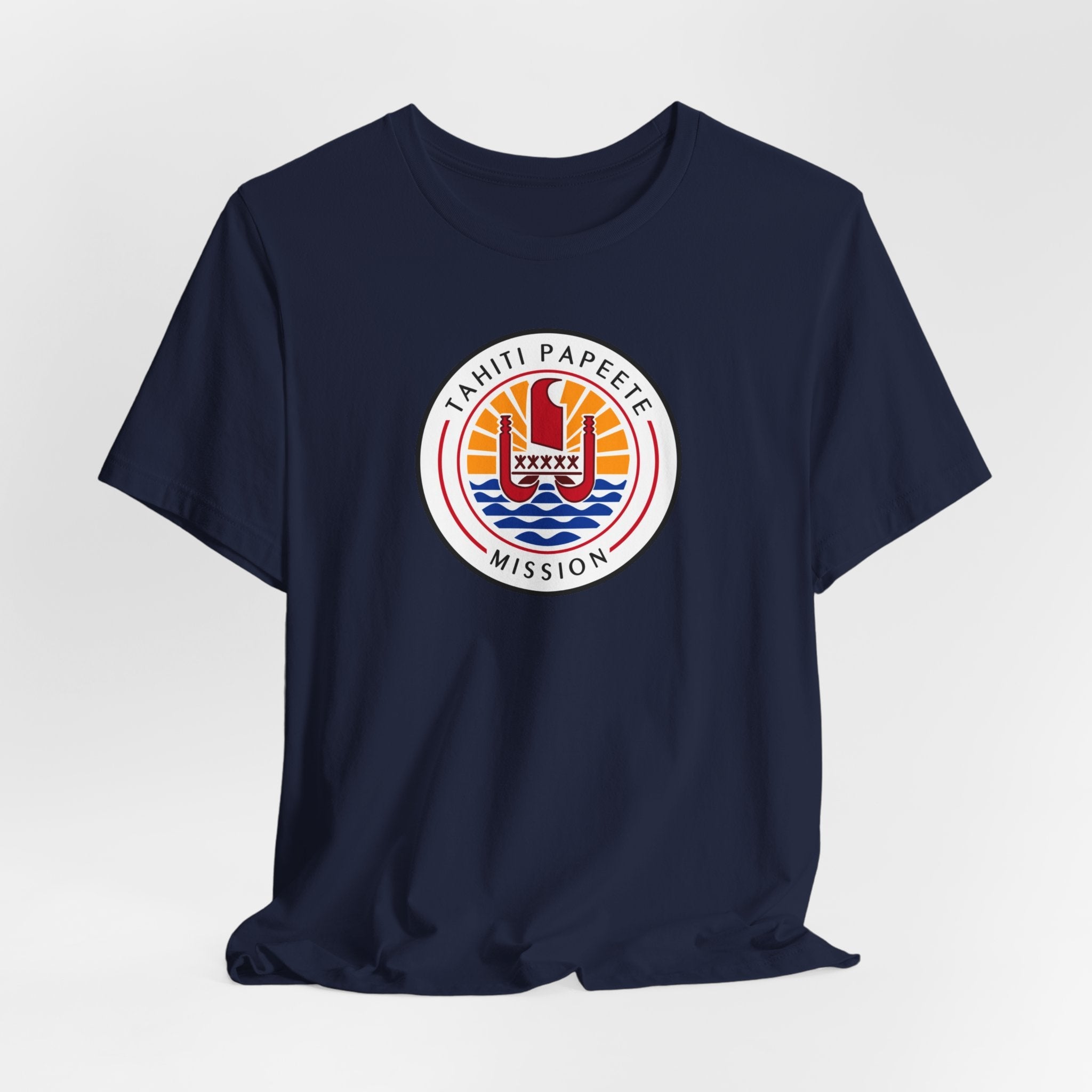 Tahiti Papeete Mission Flag Logo (White Border) T-shirt - Mission Wishlist - LDS Missionary Gift Store