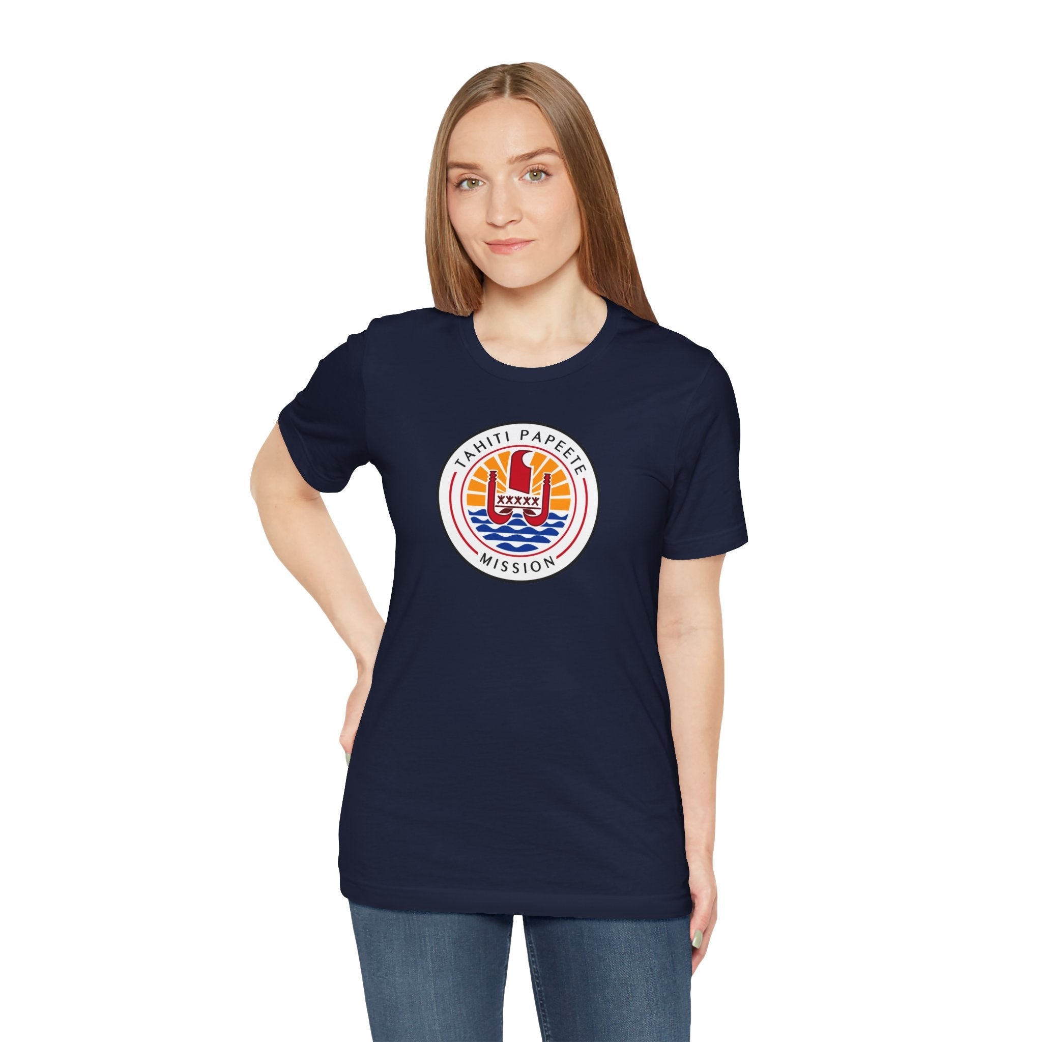 Tahiti Papeete Mission Flag Logo (White Border) T-shirt - Mission Wishlist - LDS Missionary Gift Store
