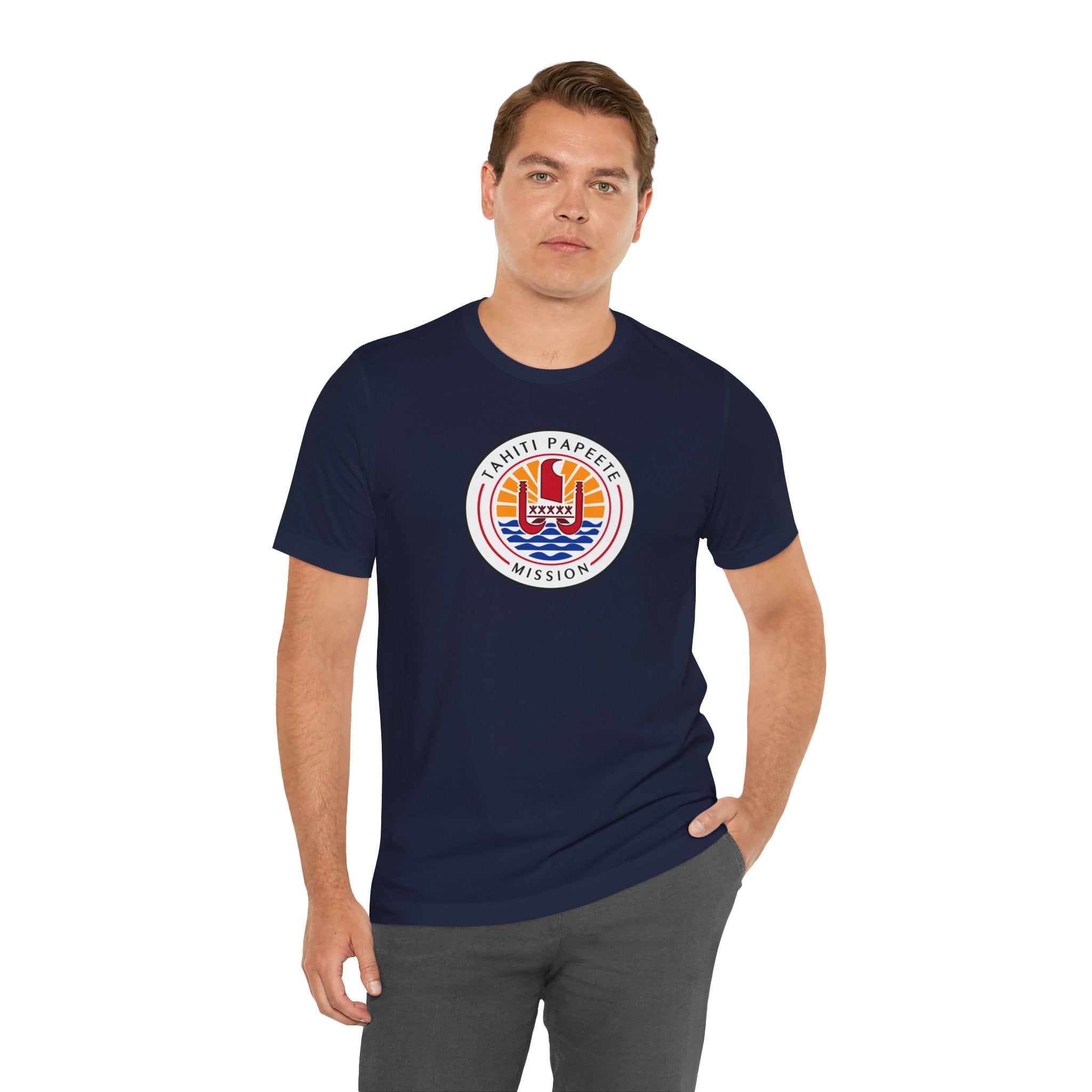 Tahiti Papeete Mission Flag Logo (White Border) T-shirt - Mission Wishlist - LDS Missionary Gift Store