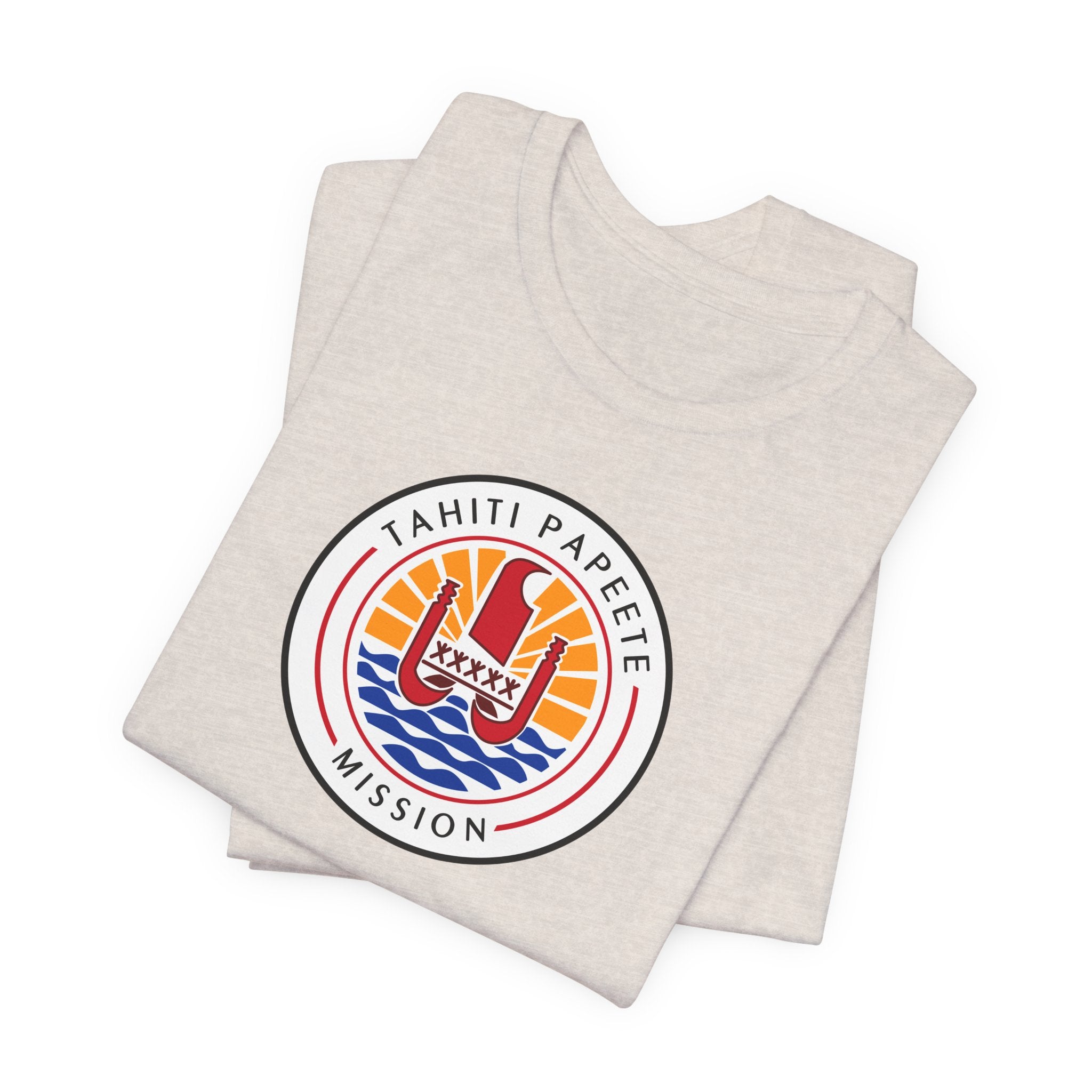 Tahiti Papeete Mission Flag Logo (White Border) T-shirt - Mission Wishlist - LDS Missionary Gift Store