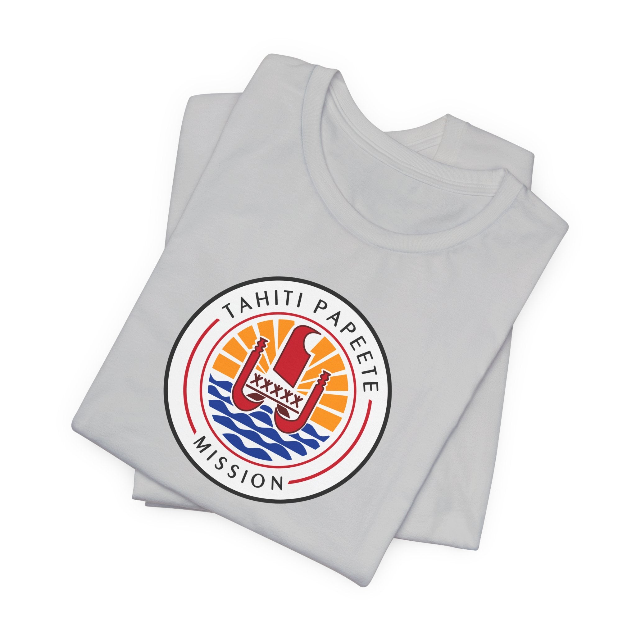 Tahiti Papeete Mission Flag Logo (White Border) T-shirt - Mission Wishlist - LDS Missionary Gift Store