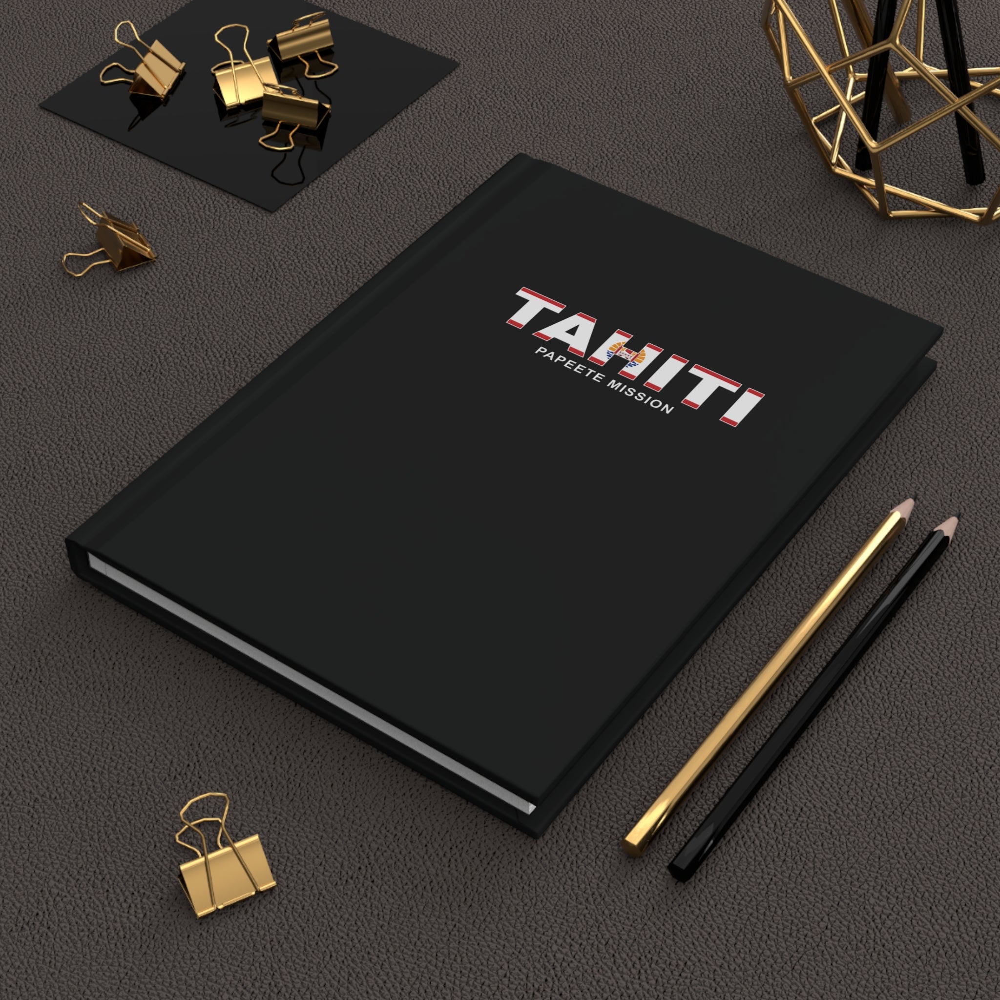 Tahiti Papeete Mission Flag Title Black Hardcover Journal Matte - Latter-Day Saint LDS Missionary Gift - Book of Mormon