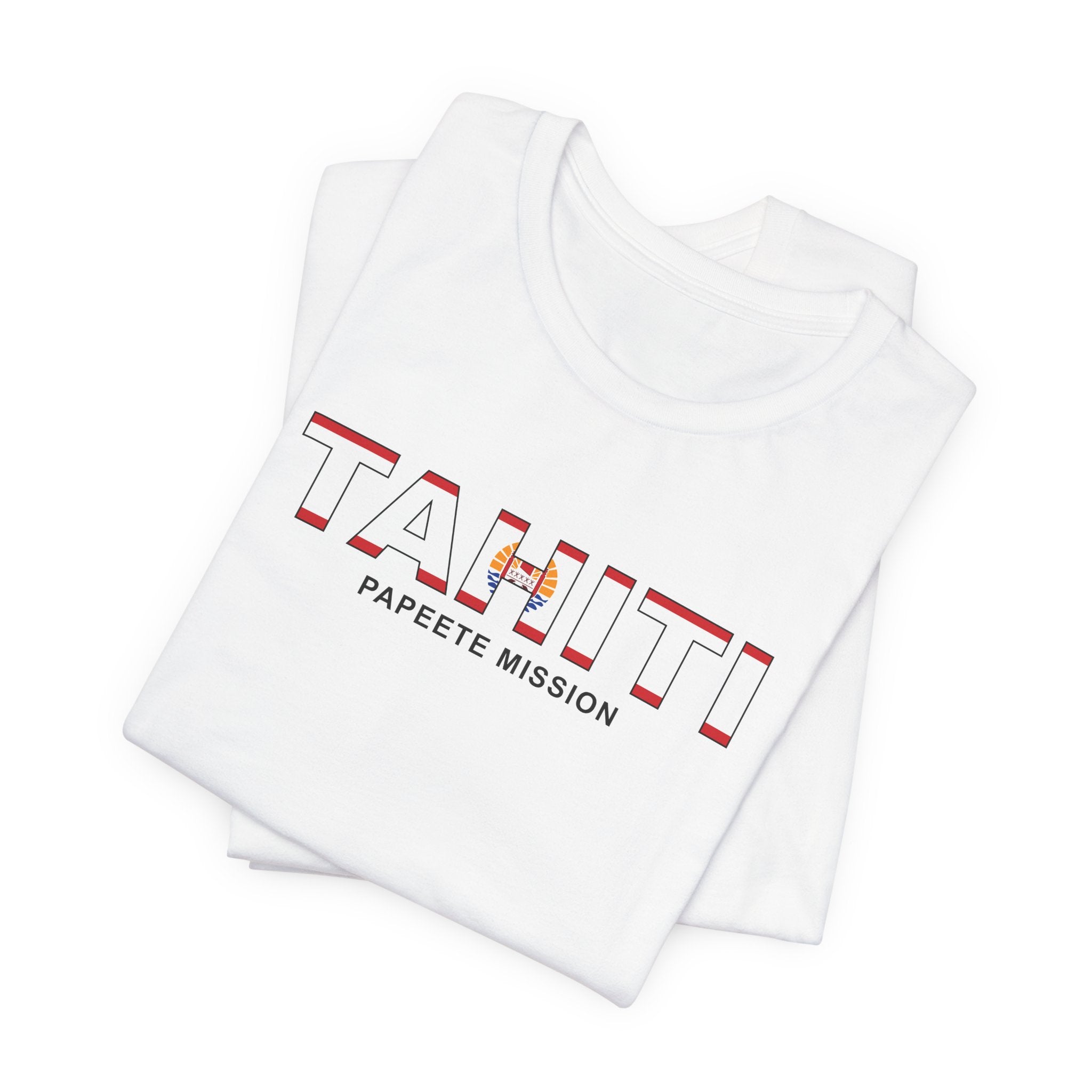 Tahiti Papeete Mission Flag Title T-shirt - Mission Wishlist - LDS Missionary Gift Store