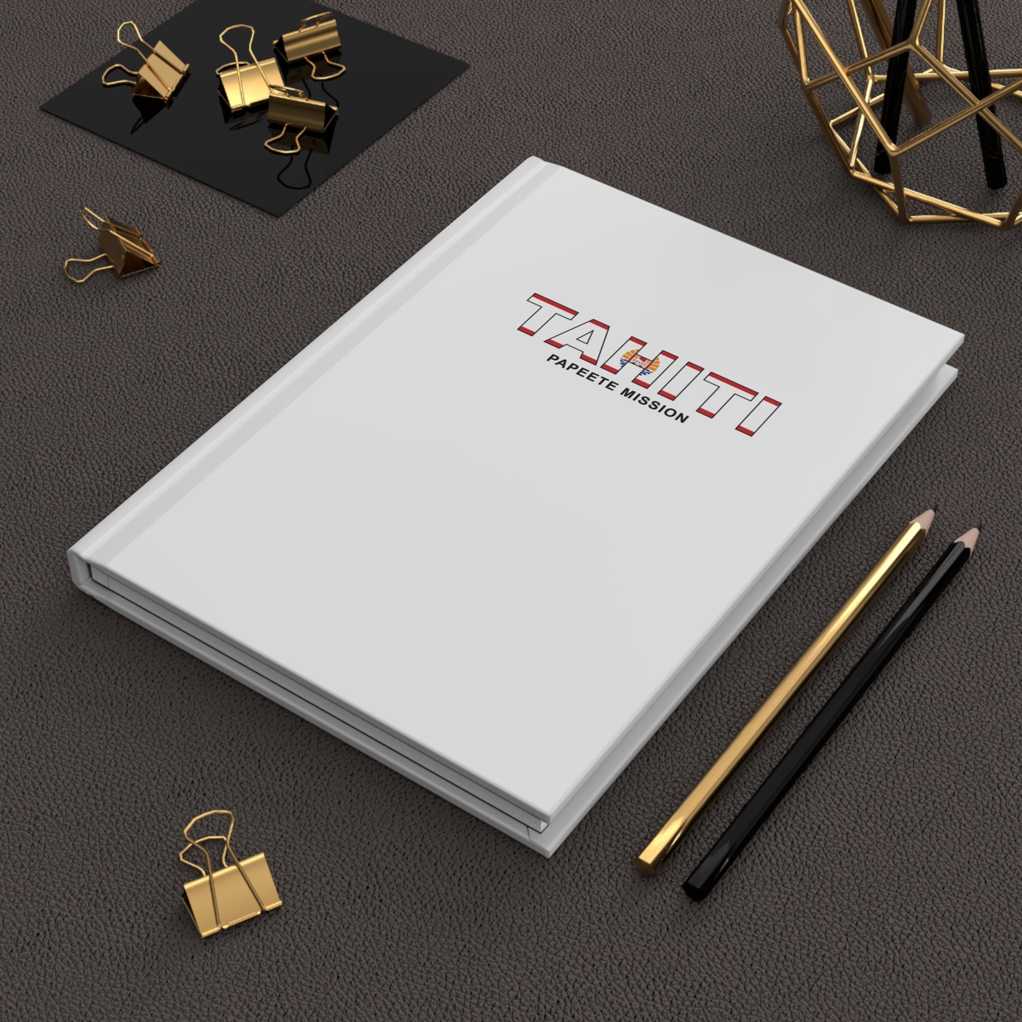 Tahiti Papeete Mission Flag Title White Hardcover Journal Matte - Latter-Day Saint LDS Missionary Gift - Book of Mormon