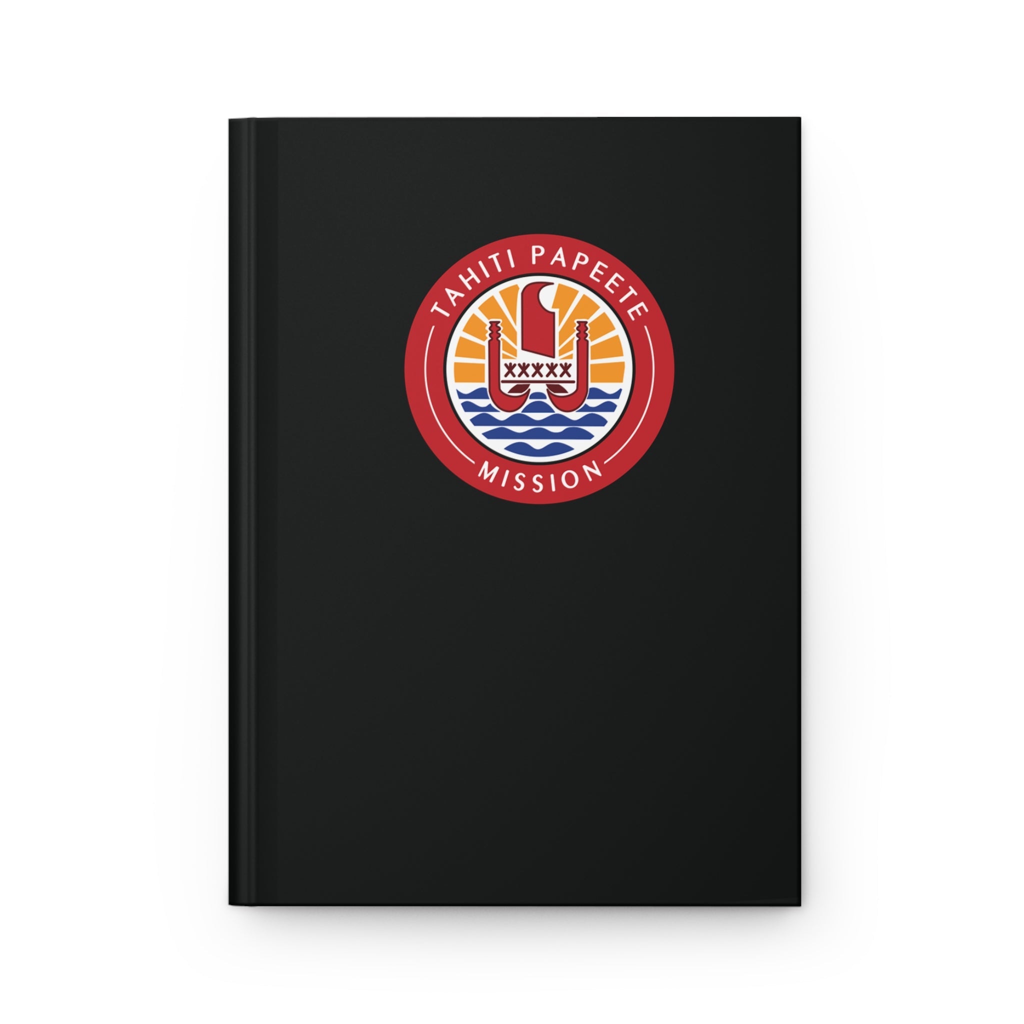 Tahiti Papeete Mission Logo Design Black Hardcover Journal Matte - Mission Wishlist - LDS Missionary Gift Store