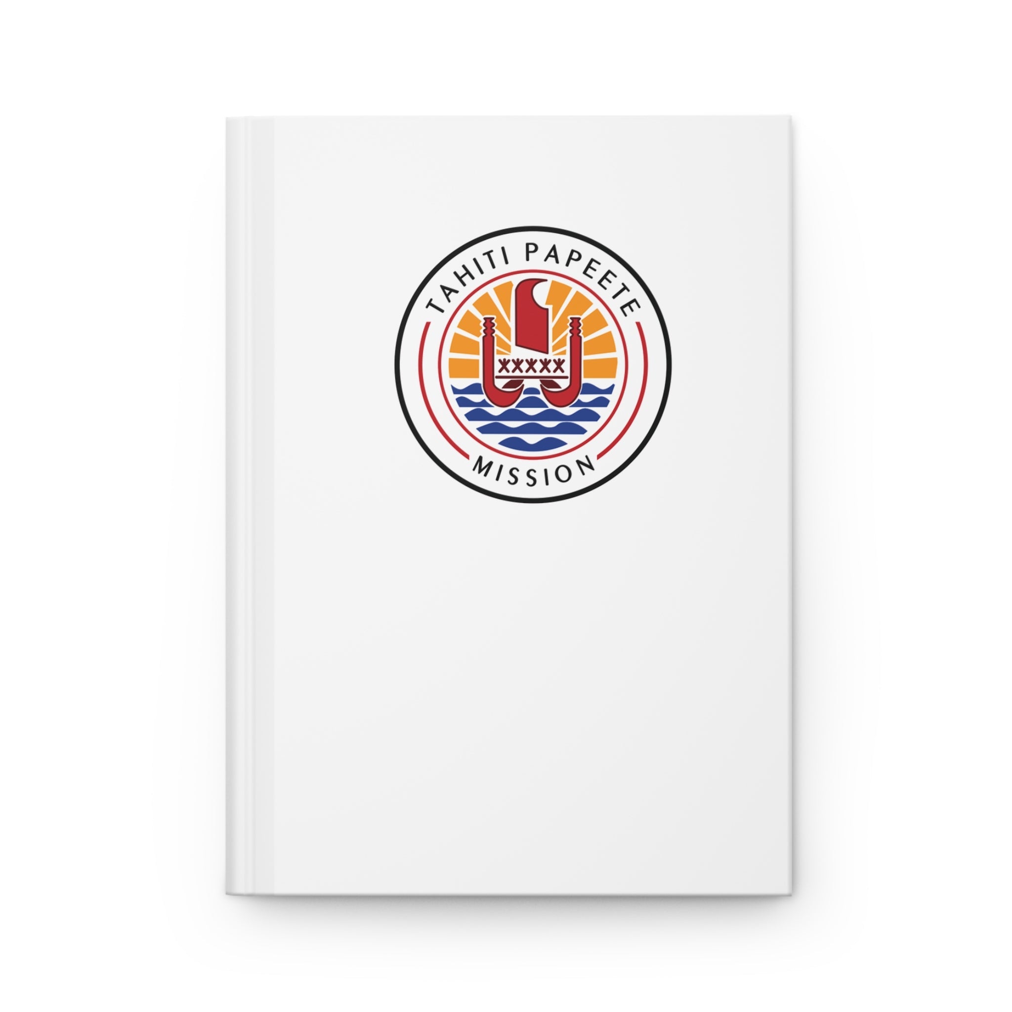 Tahiti Papeete Mission Logo Design White Hardcover Journal Matte - Latter-Day Saint LDS Missionary Gift - Book of Mormon