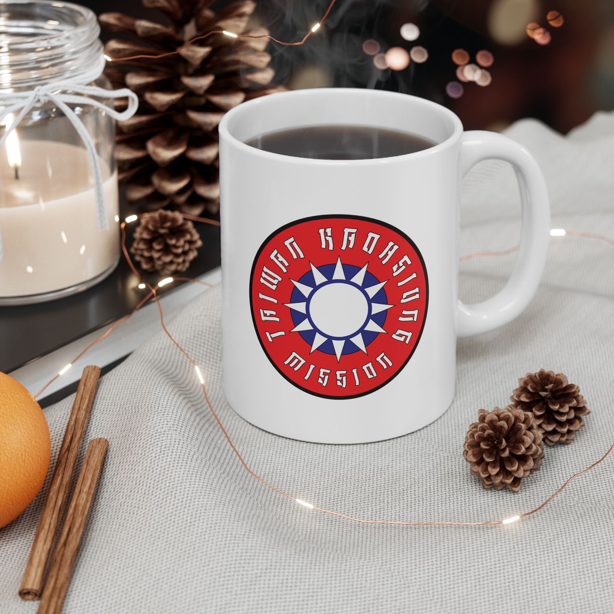 Taiwan Kaohsiung Mission Circular Flag White Ceramic Mug - Mission Wishlist - LDS Missionary Gift Store