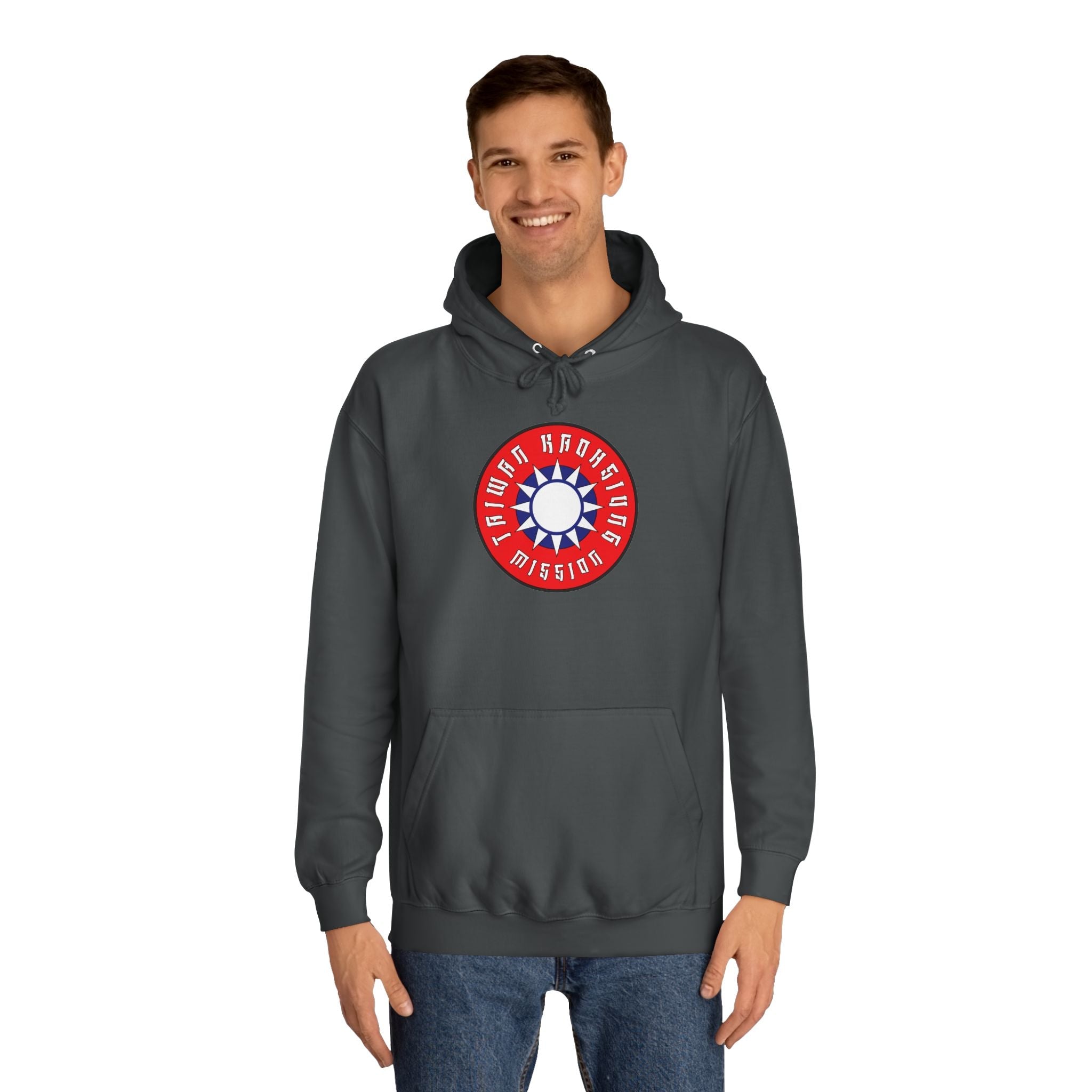 Taiwan Kaohsiung Mission Flag Logo (Black Border) College Hoodie - Mission Wishlist - LDS Missionary Gift Store