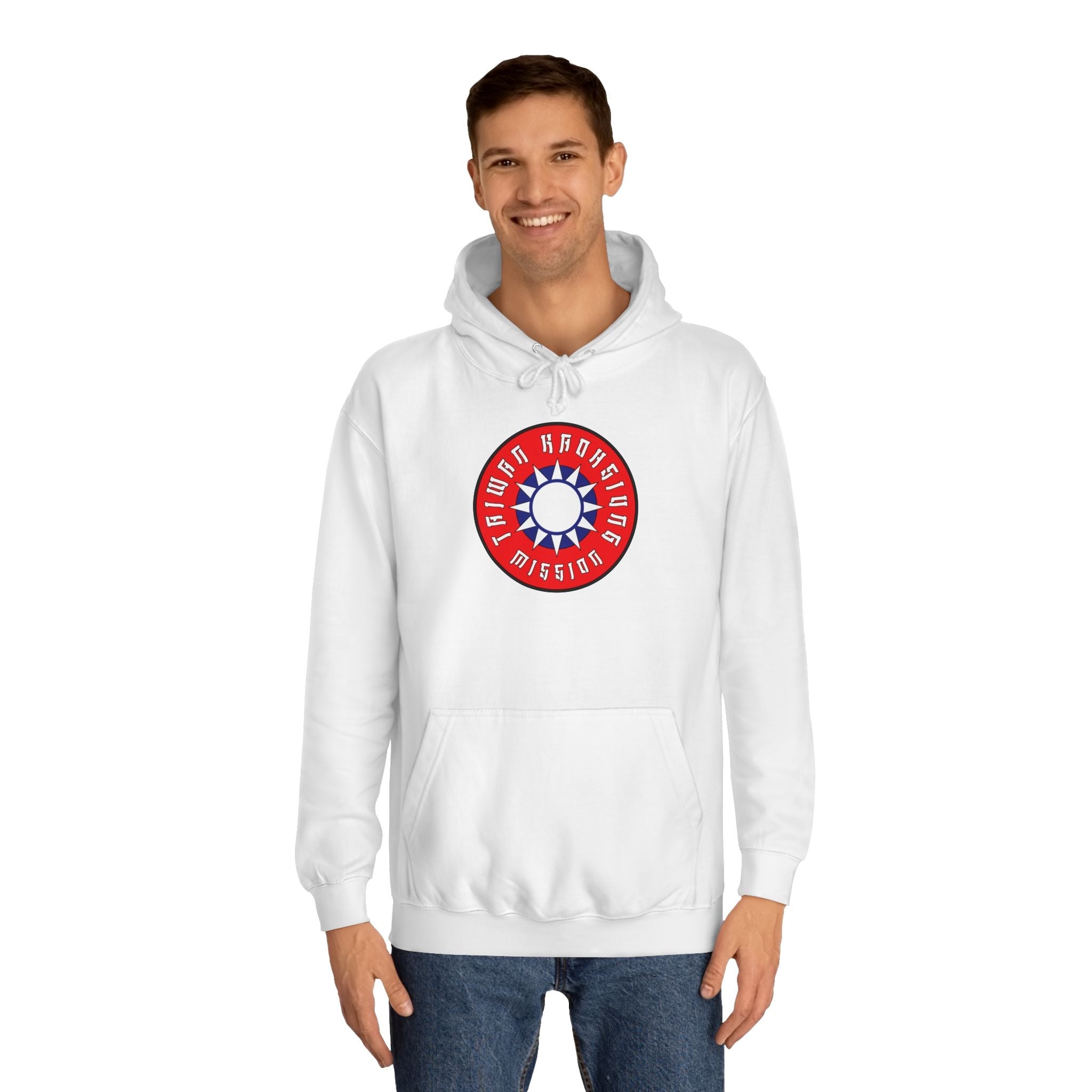 Taiwan Kaohsiung Mission Flag Logo (Black Border) College Hoodie - Mission Wishlist - LDS Missionary Gift Store