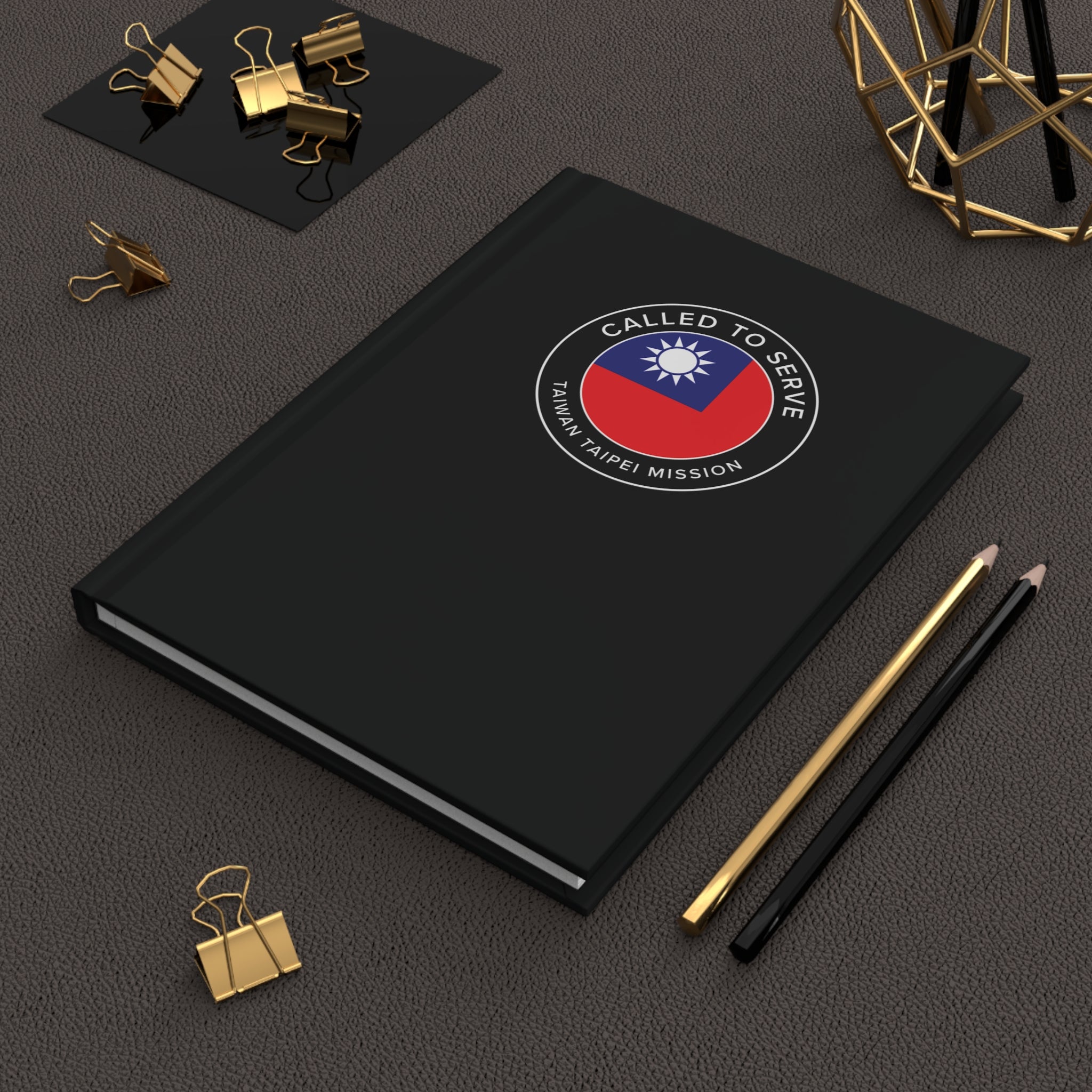 Taiwan Taipei Mission Circle Flag Called to Serve Black Hardcover Journal Matte - Latter-Day Saint LDS Missionary Gift - Book of Mormon