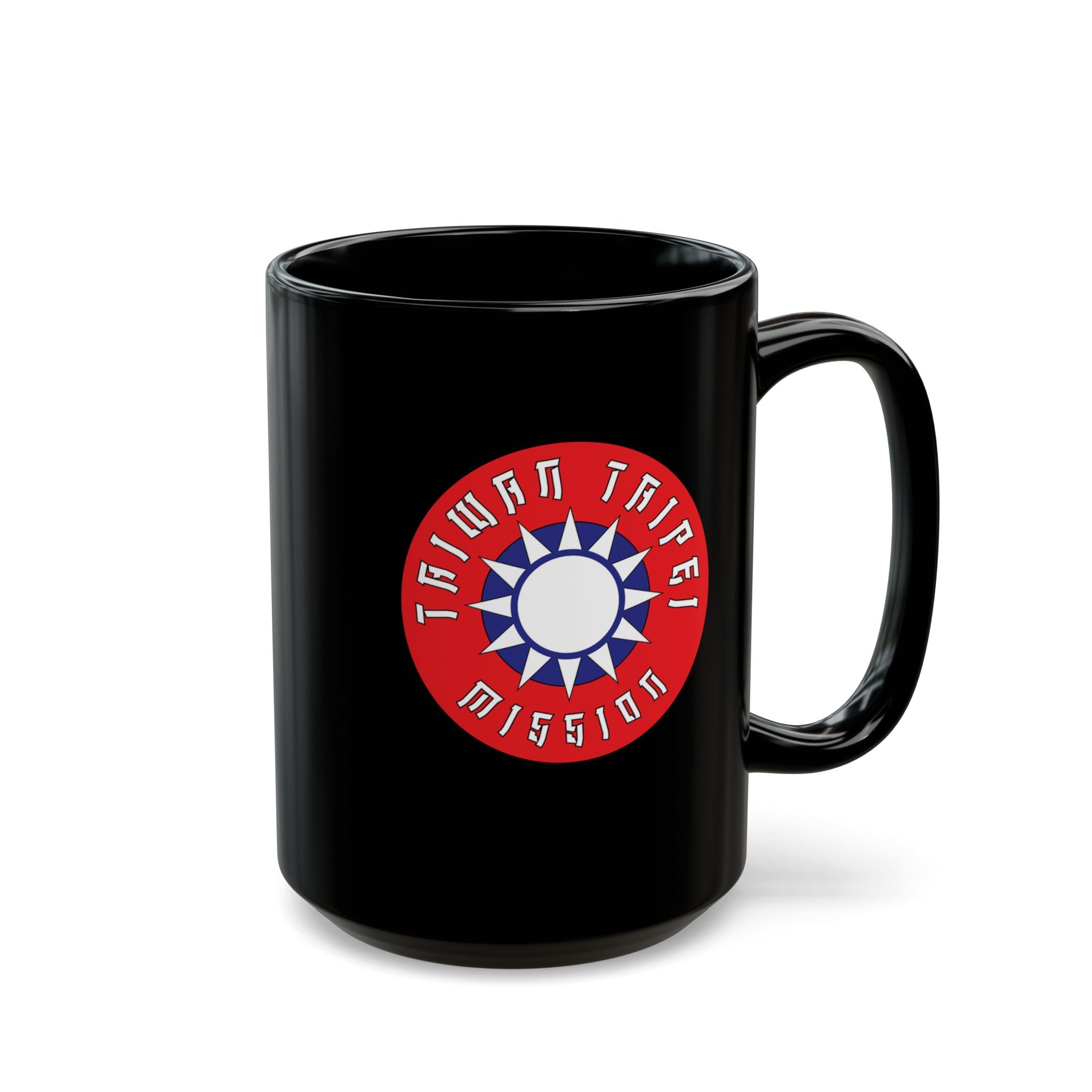 Taiwan Taipei Mission Circular Flag Black Ceramic Mug - Latter-Day Saint LDS Missionary Gift - Book of Mormon
