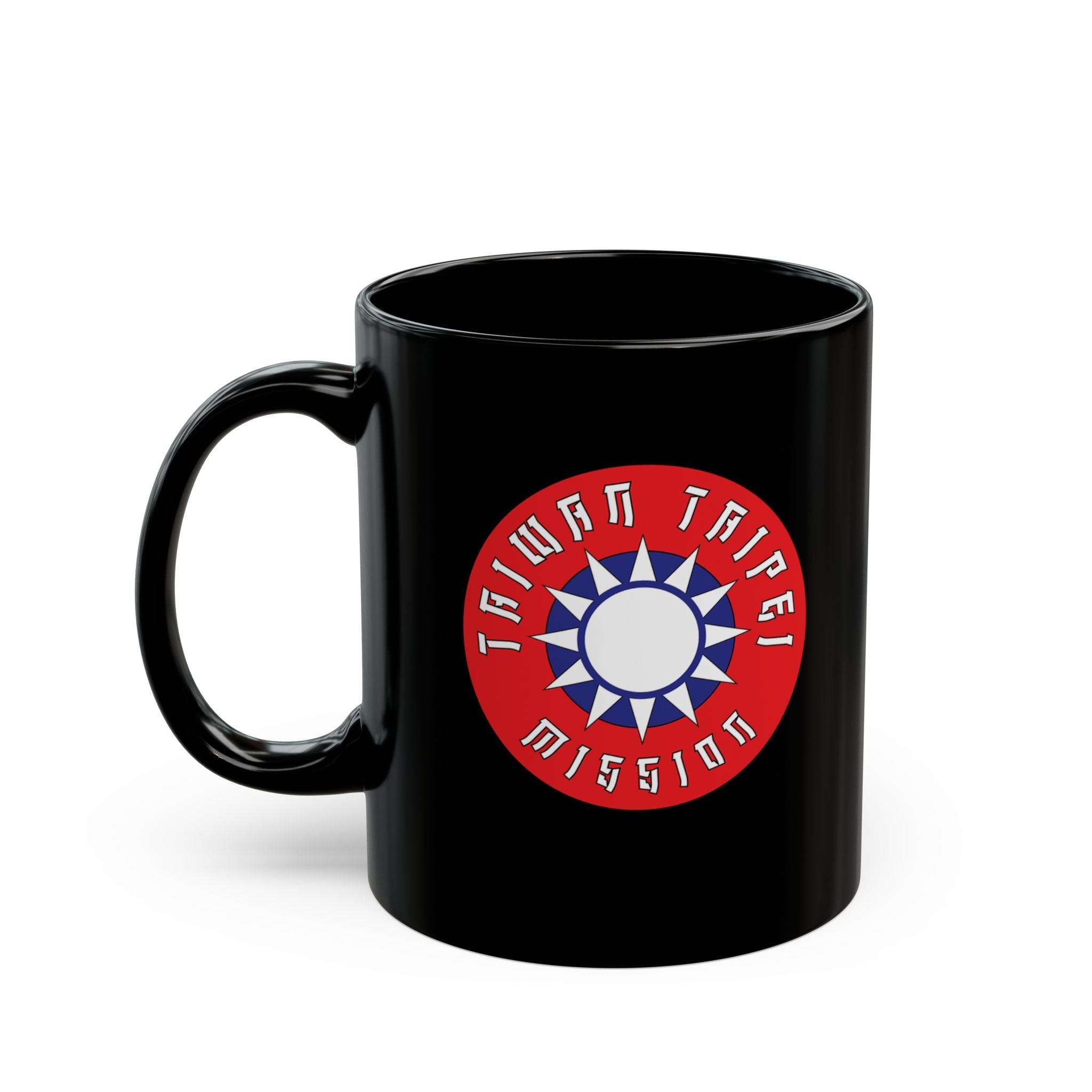 Taiwan Taipei Mission Circular Flag Black Ceramic Mug - Latter-Day Saint LDS Missionary Gift - Book of Mormon