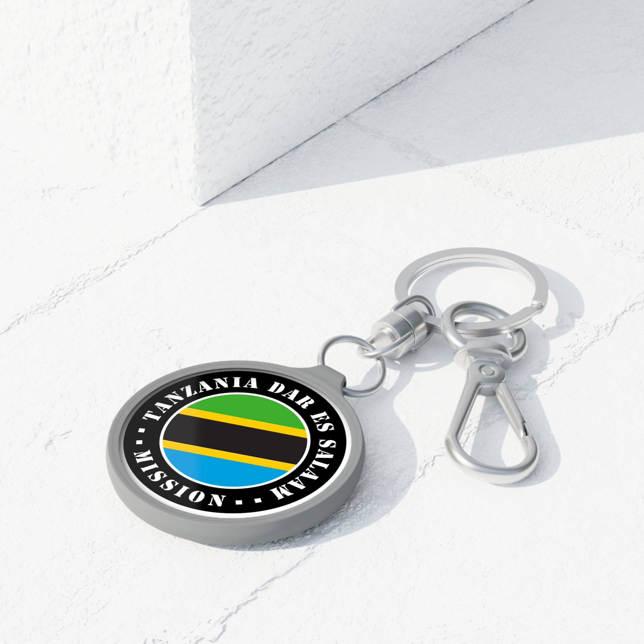 Tanzania Dar es Salaam Mission Circle Flag Key Tag - Latter-Day Saint LDS Missionary Gift - Book of Mormon