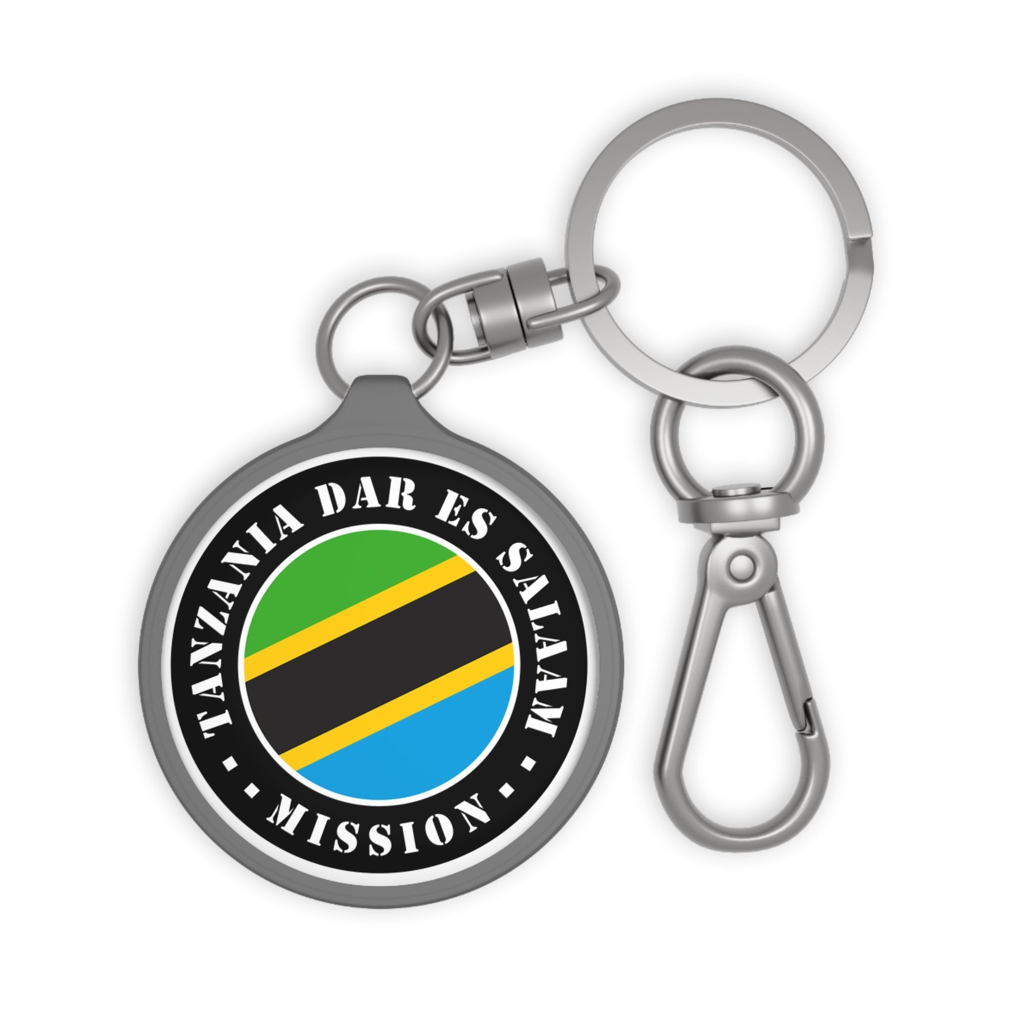 Tanzania Dar es Salaam Mission Circle Flag Key Tag - Latter-Day Saint LDS Missionary Gift - Book of Mormon