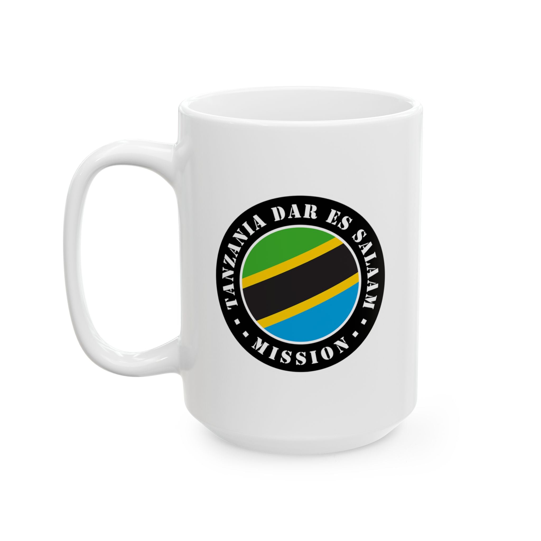 Tanzania Dar es Salaam Mission Circular Flag White Ceramic Mug - Latter-Day Saint LDS Missionary Gift - Book of Mormon