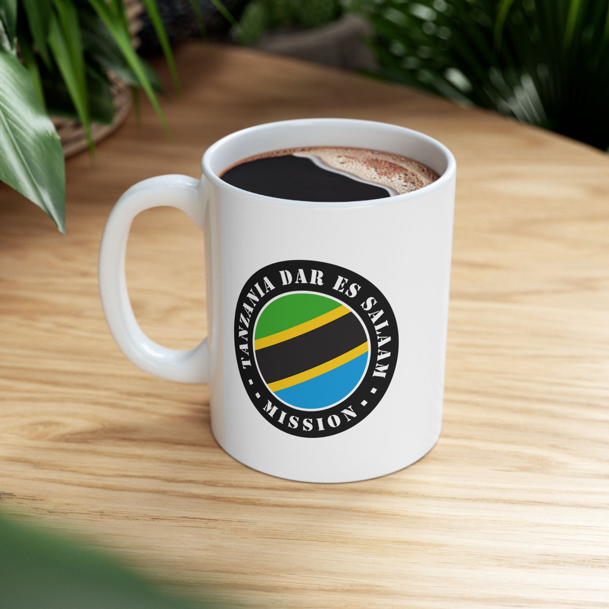 Tanzania Dar es Salaam Mission Circular Flag White Ceramic Mug - Latter-Day Saint LDS Missionary Gift - Book of Mormon