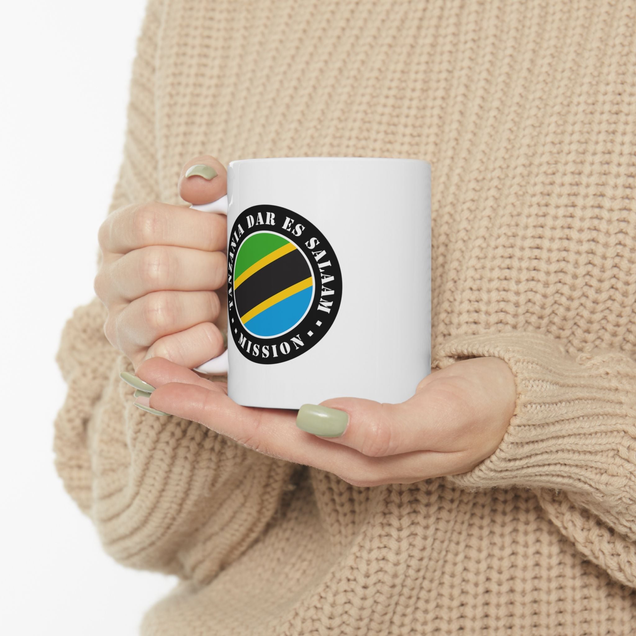 Tanzania Dar es Salaam Mission Circular Flag White Ceramic Mug - Latter-Day Saint LDS Missionary Gift - Book of Mormon