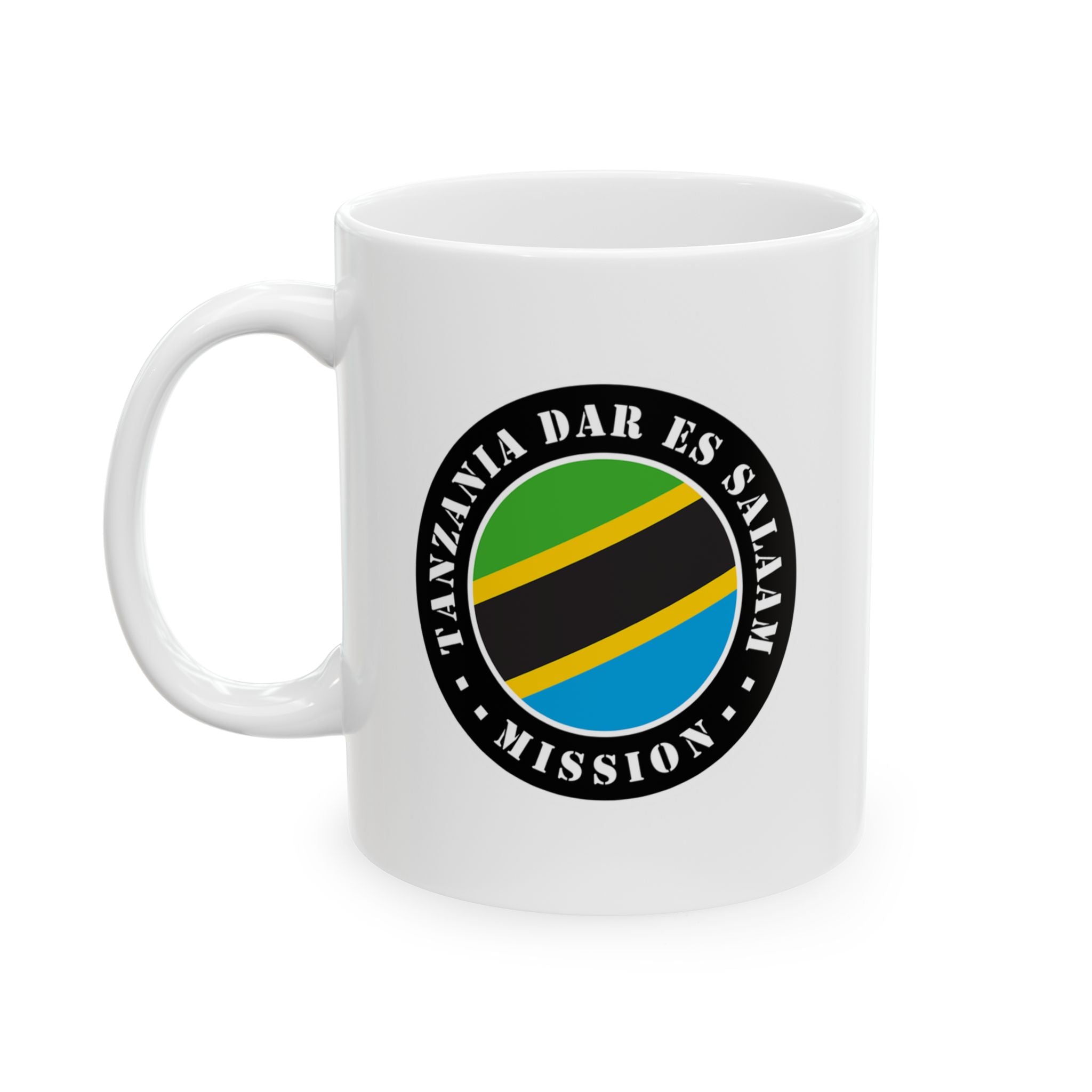 Tanzania Dar es Salaam Mission Circular Flag White Ceramic Mug - Latter-Day Saint LDS Missionary Gift - Book of Mormon