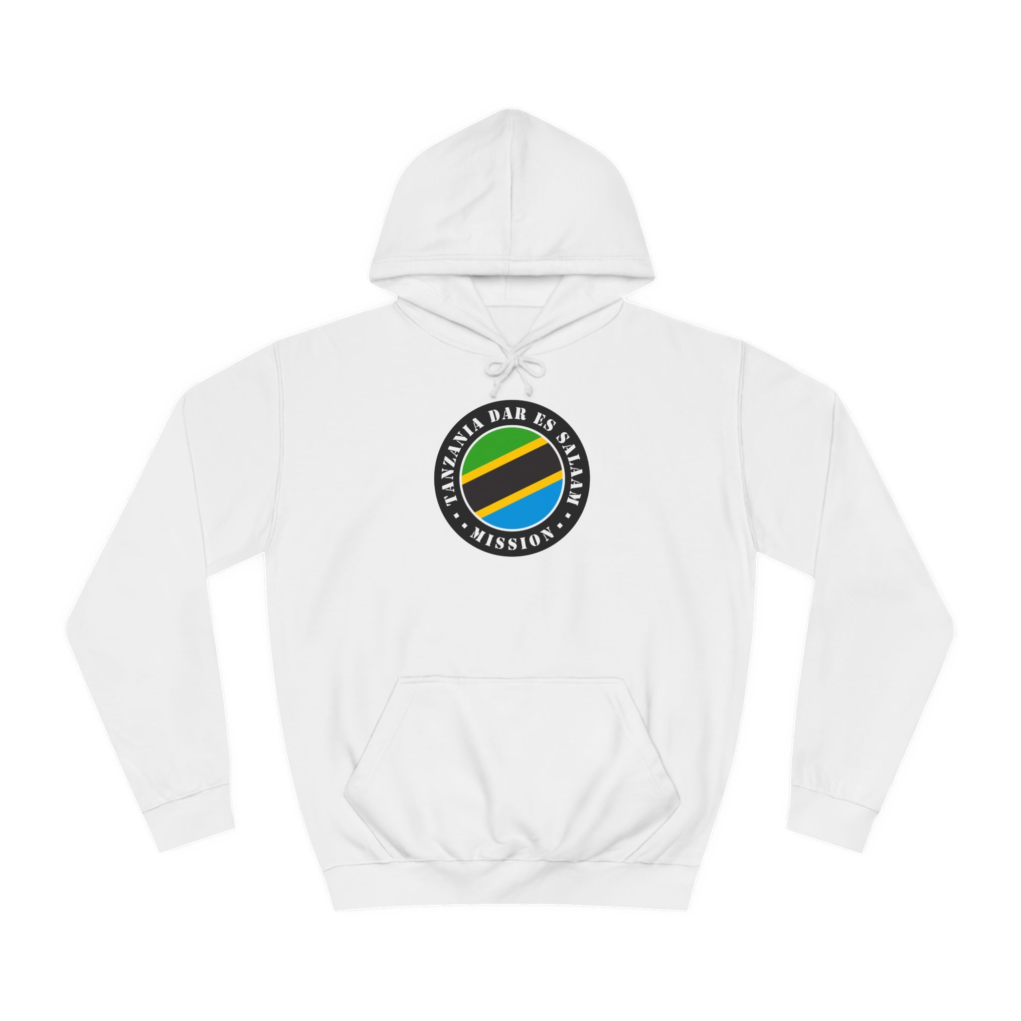 Tanzania Dar es Salaam Mission Flag Logo (Black Border) College Hoodie - Mission Wishlist - LDS Missionary Gift Store