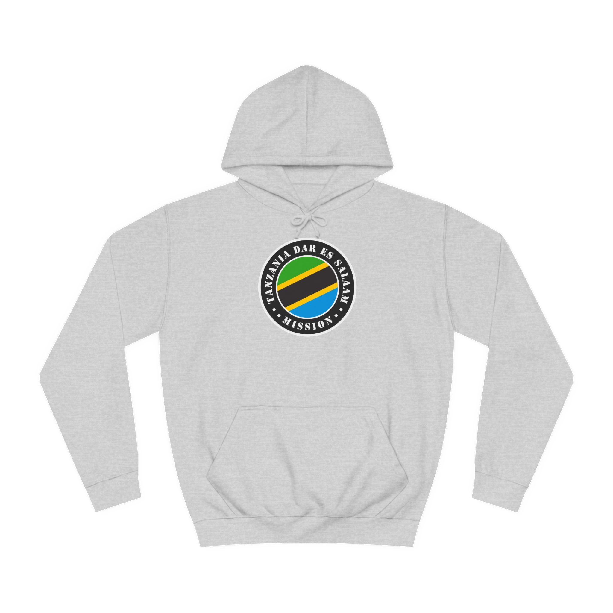 Tanzania Dar es Salaam Mission Flag Logo (Black Border) College Hoodie - Mission Wishlist - LDS Missionary Gift Store