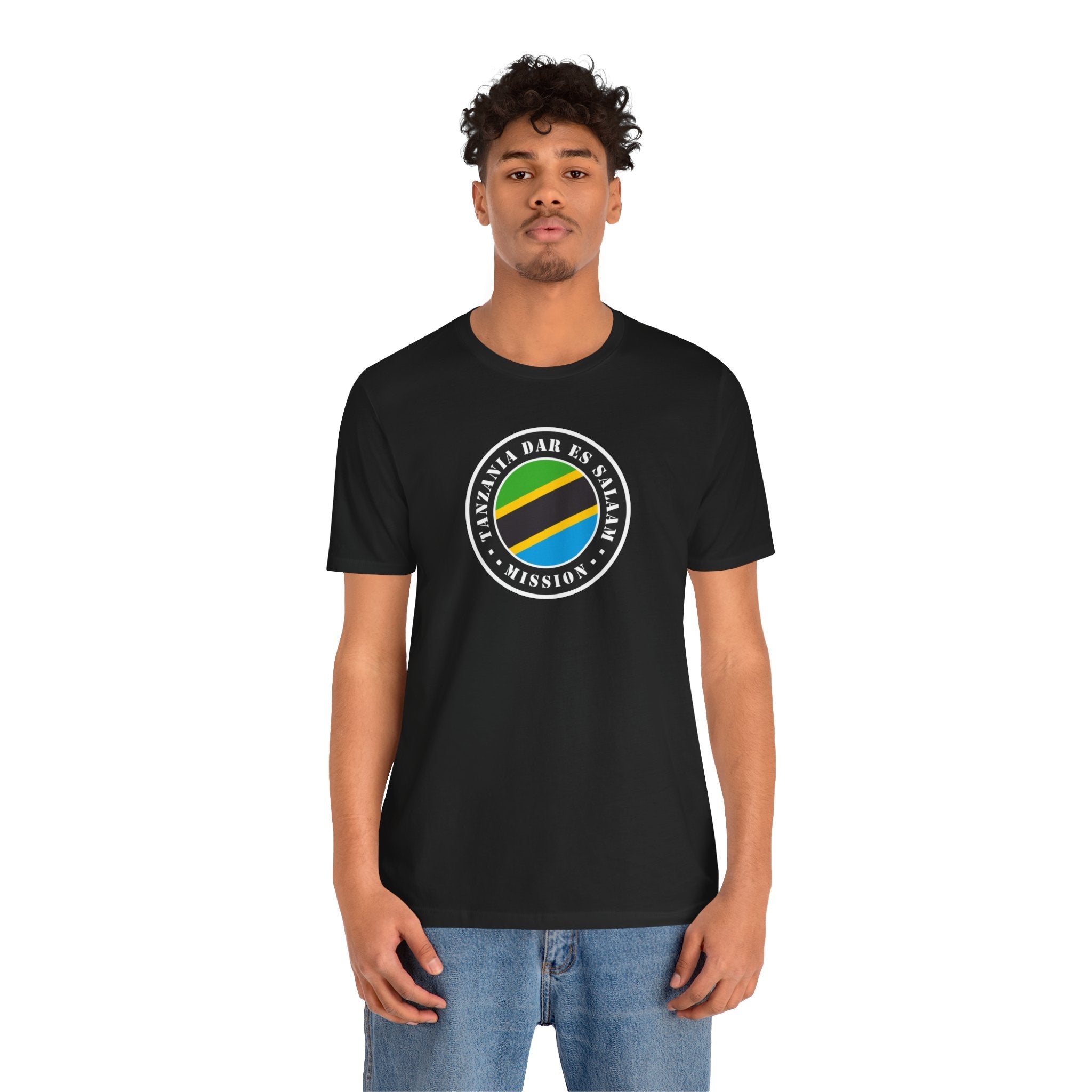 Tanzania Dar es Salaam Mission Flag Logo (Black Border) T-shirt - Mission Wishlist - LDS Missionary Gift Store