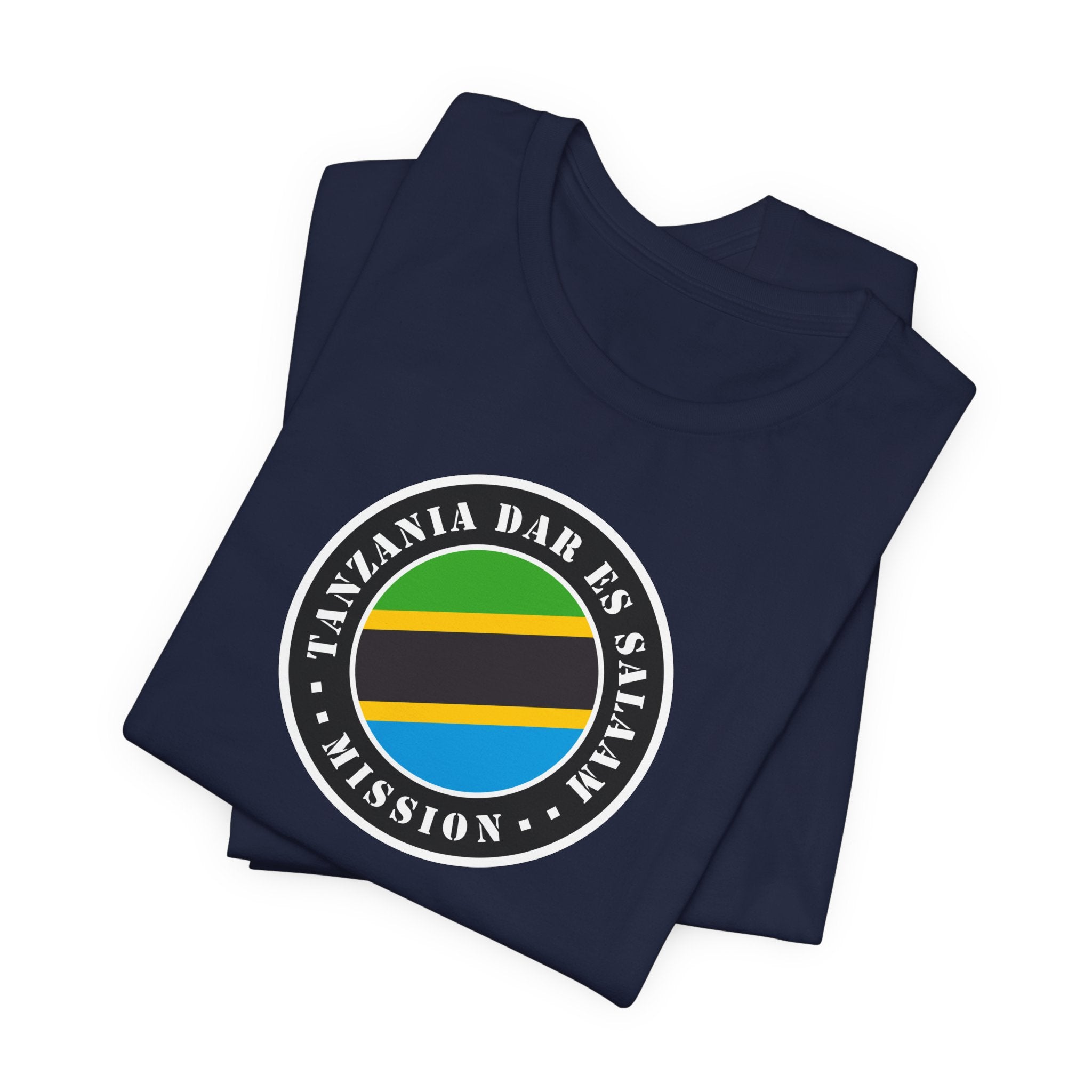 Tanzania Dar es Salaam Mission Flag Logo (Black Border) T-shirt - Mission Wishlist - LDS Missionary Gift Store