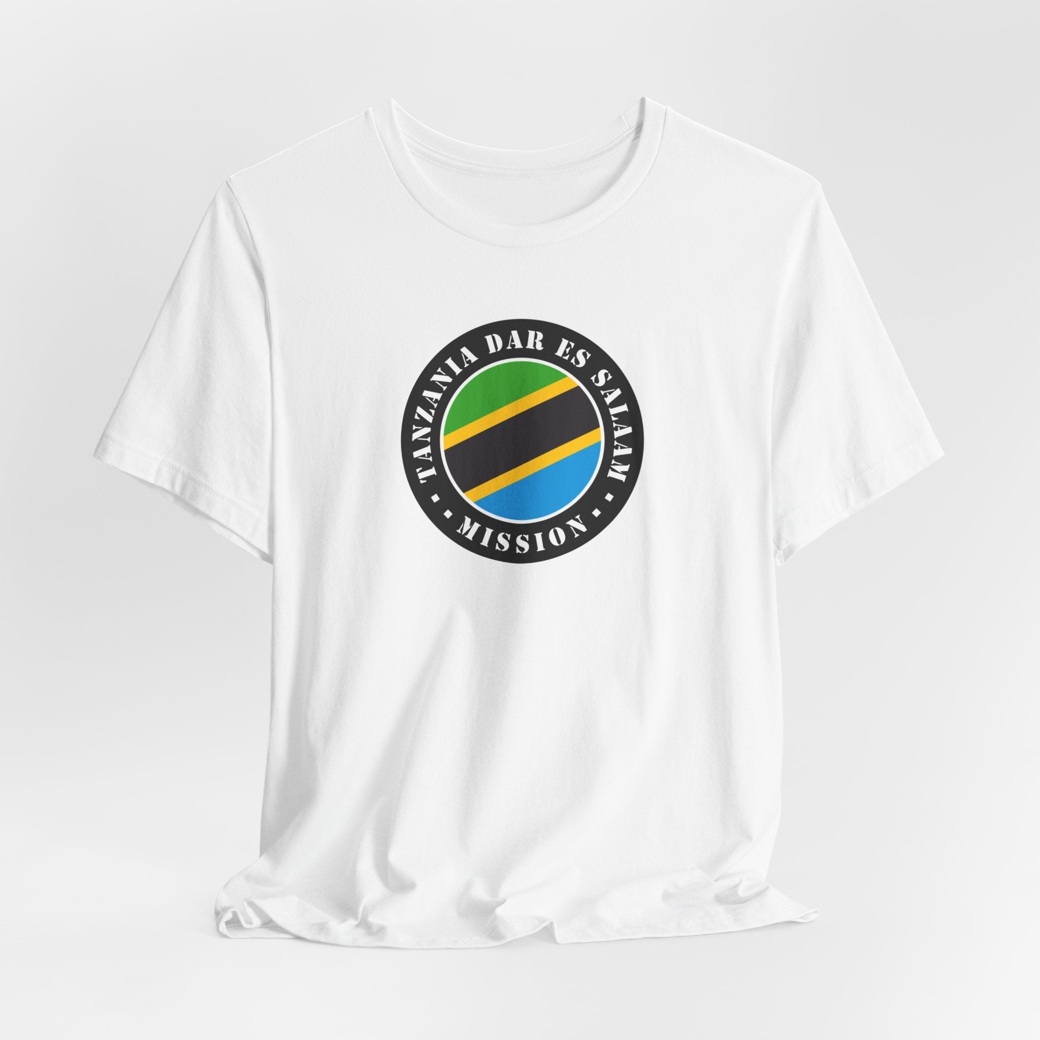 Tanzania Dar es Salaam Mission Flag Logo (Black Border) T-shirt - Mission Wishlist - LDS Missionary Gift Store