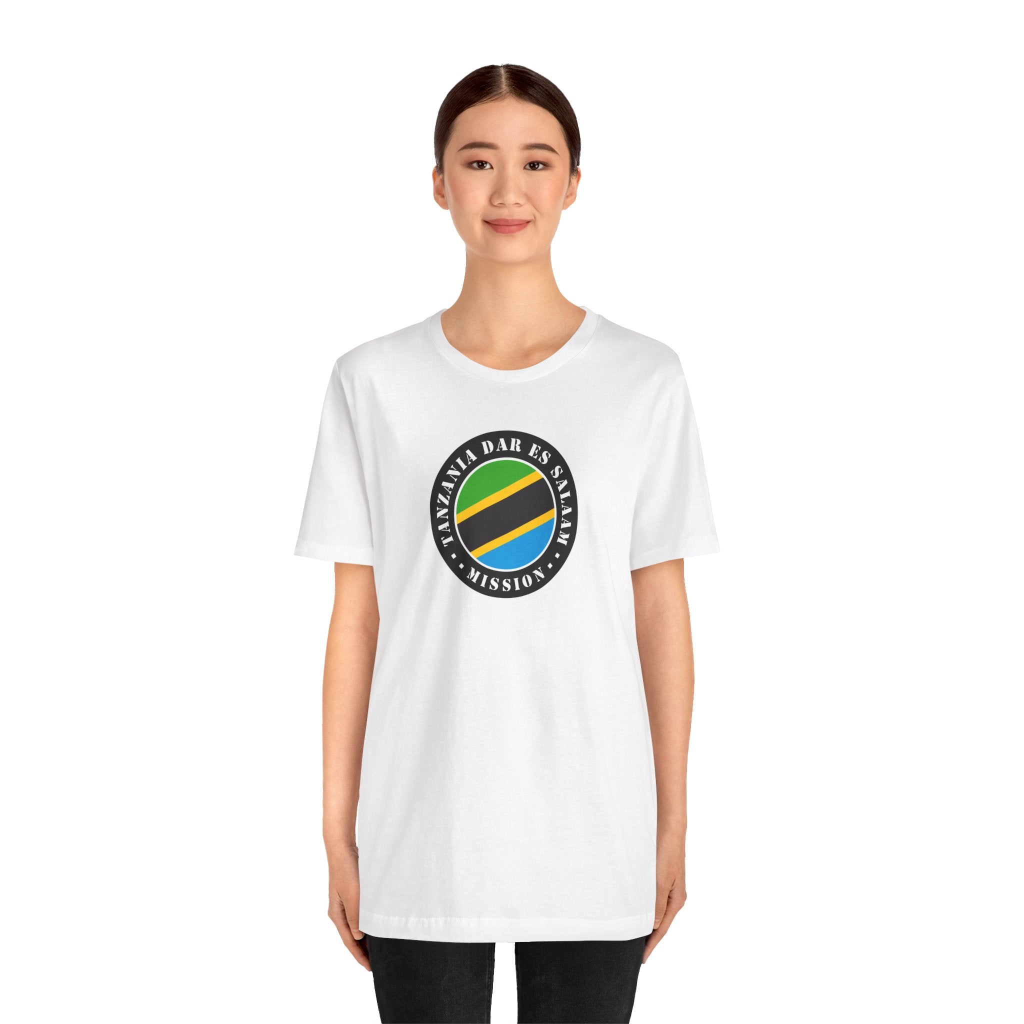 Tanzania Dar es Salaam Mission Flag Logo (Black Border) T-shirt - Mission Wishlist - LDS Missionary Gift Store