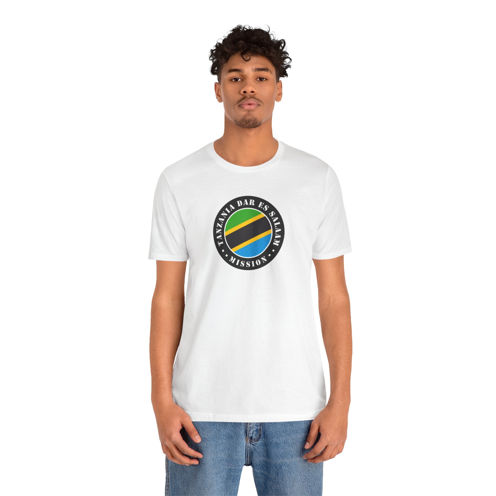Tanzania Dar es Salaam Mission Flag Logo (Black Border) T-shirt - Mission Wishlist - LDS Missionary Gift Store