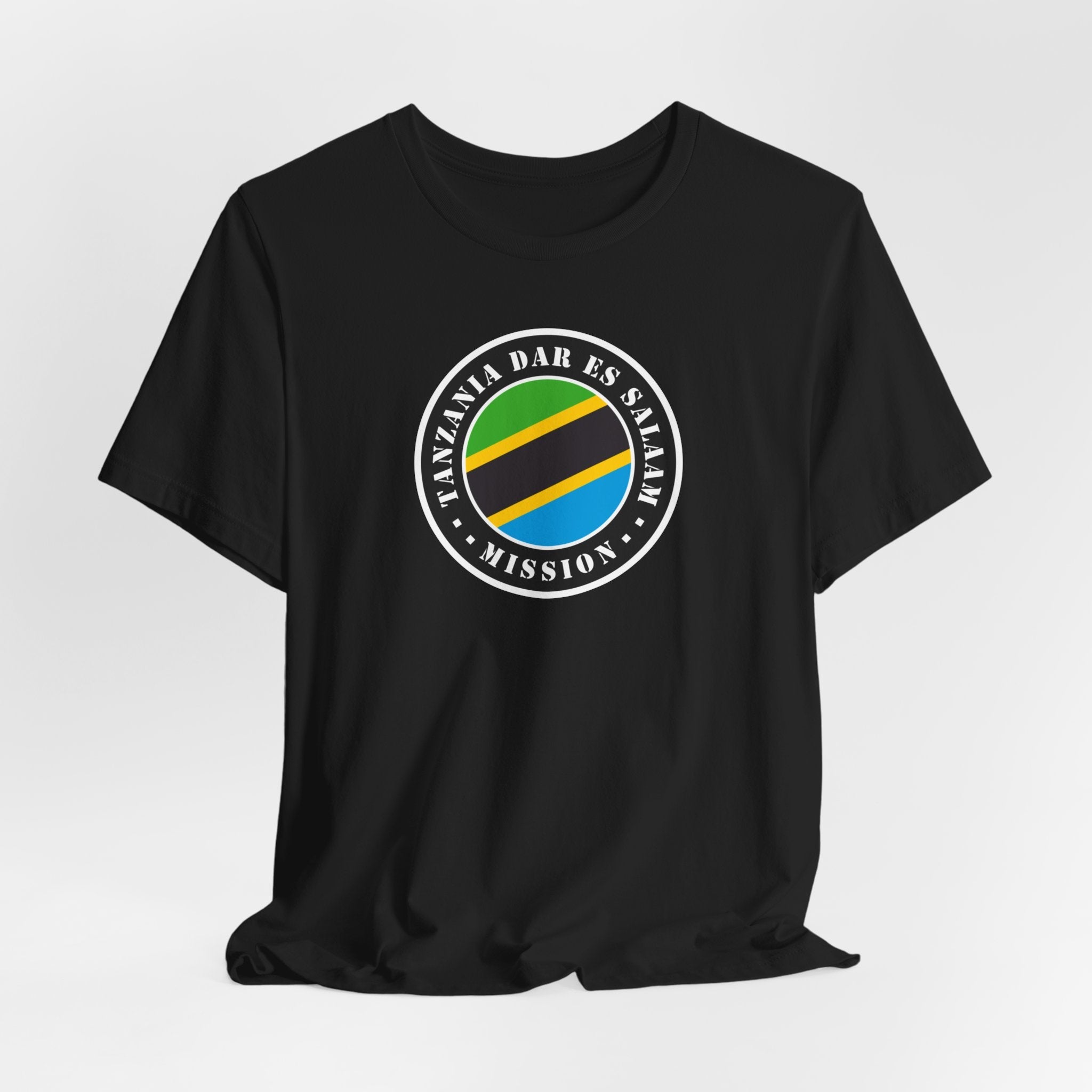 Tanzania Dar es Salaam Mission Flag Logo (Black Border) T-shirt - Mission Wishlist - LDS Missionary Gift Store