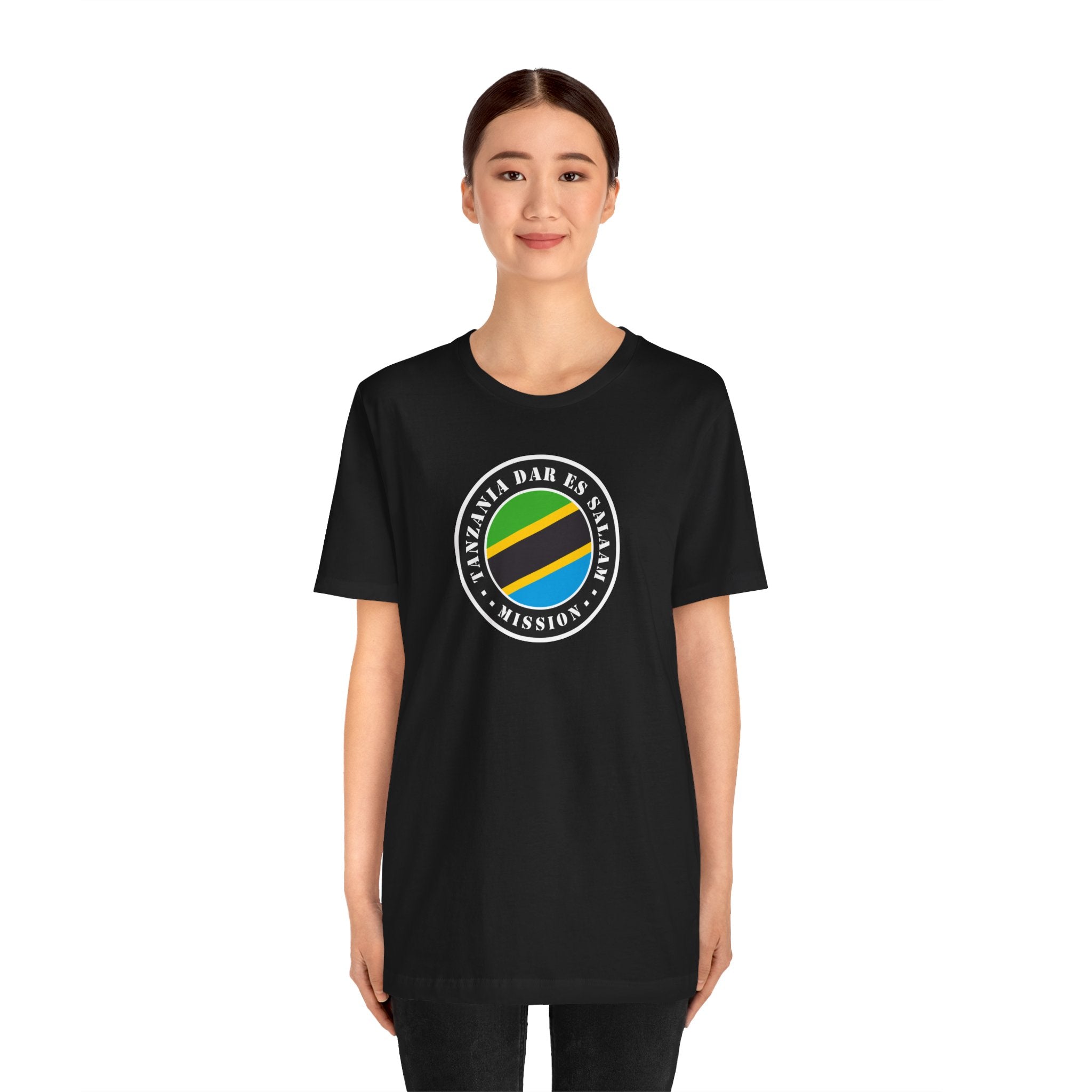 Tanzania Dar es Salaam Mission Flag Logo (Black Border) T-shirt - Mission Wishlist - LDS Missionary Gift Store