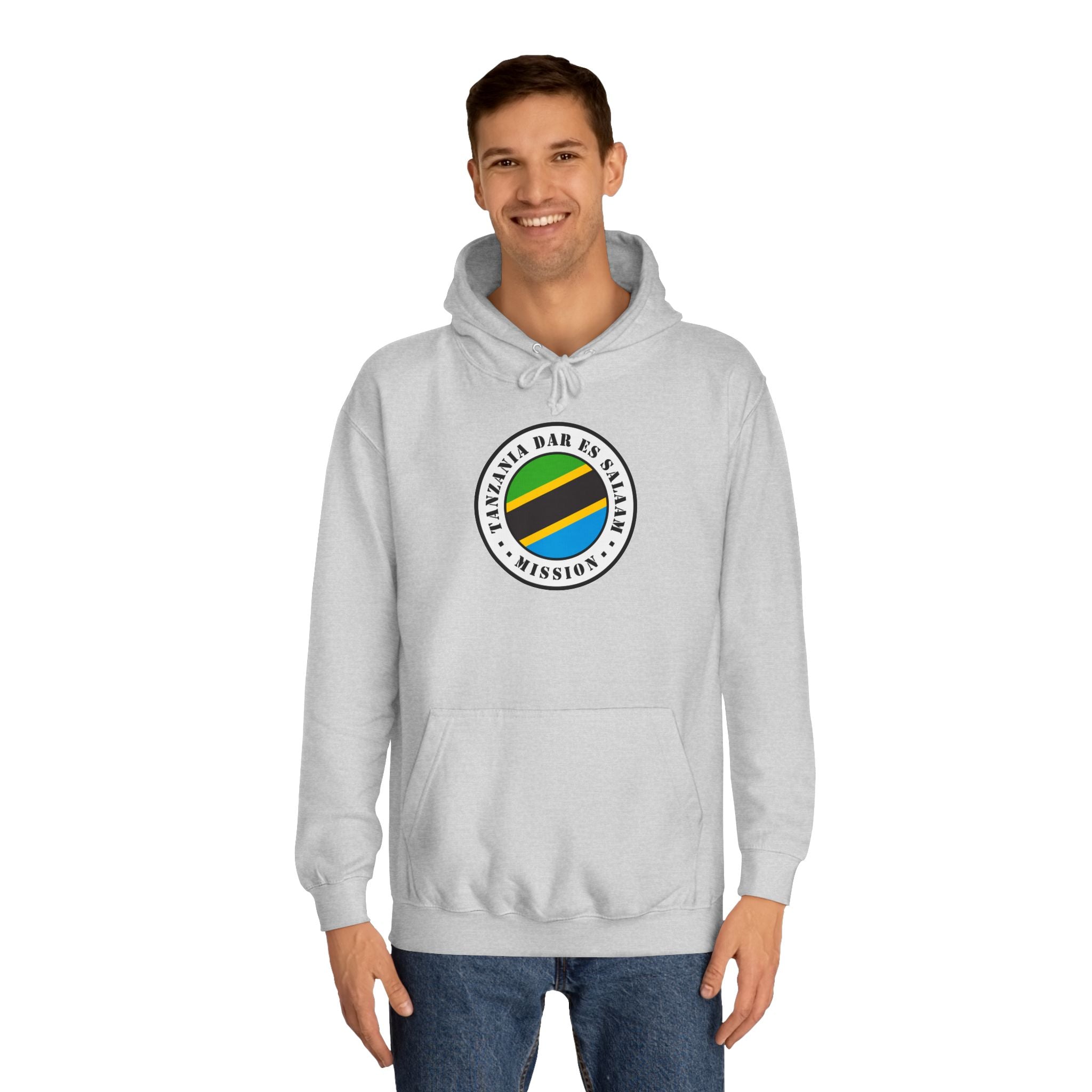 Tanzania Dar es Salaam Mission Flag Logo (White Border) College Hoodie - Latter-Day Saint LDS Missionary Gift - Book of Mormon