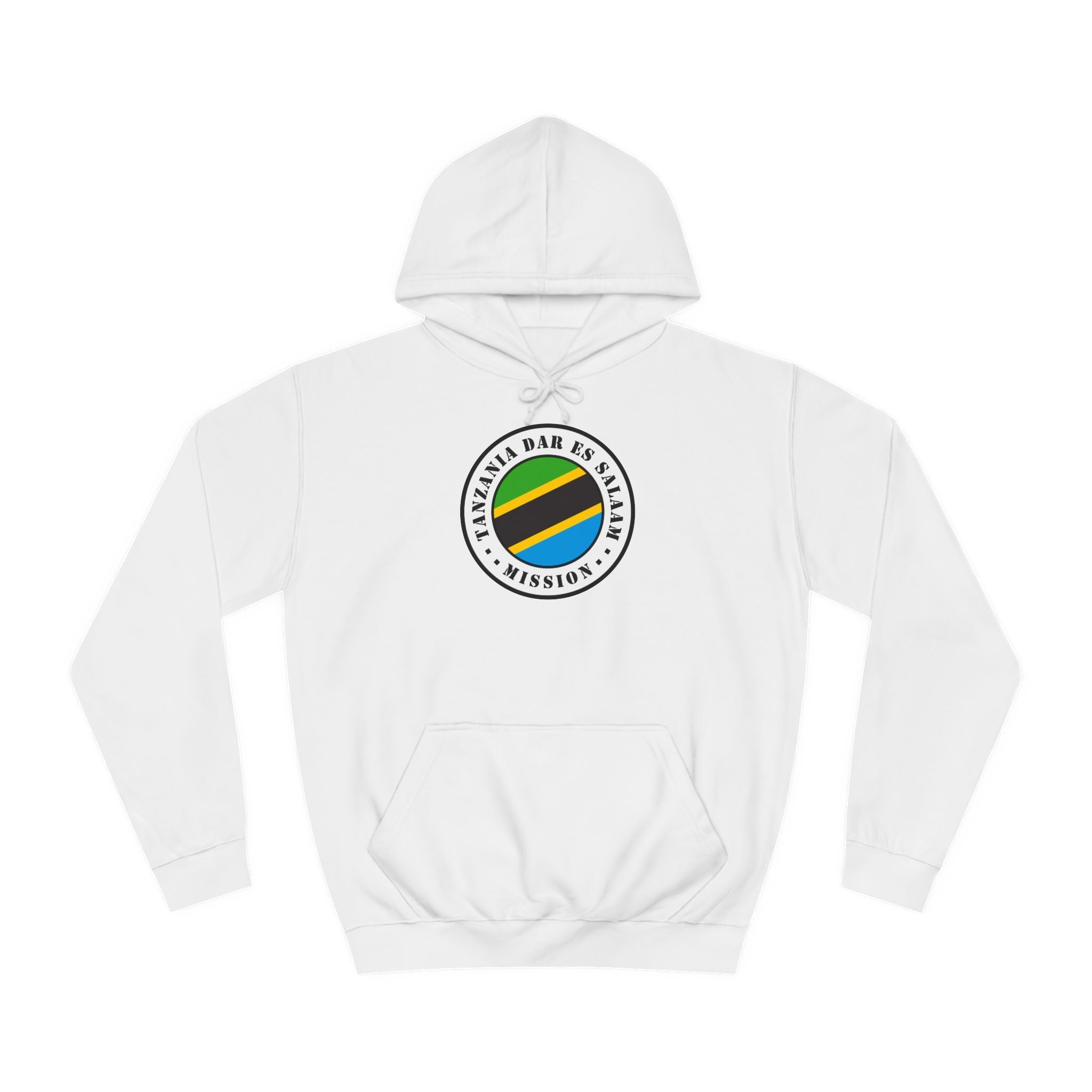 Tanzania Dar es Salaam Mission Flag Logo (White Border) College Hoodie - Latter-Day Saint LDS Missionary Gift - Book of Mormon