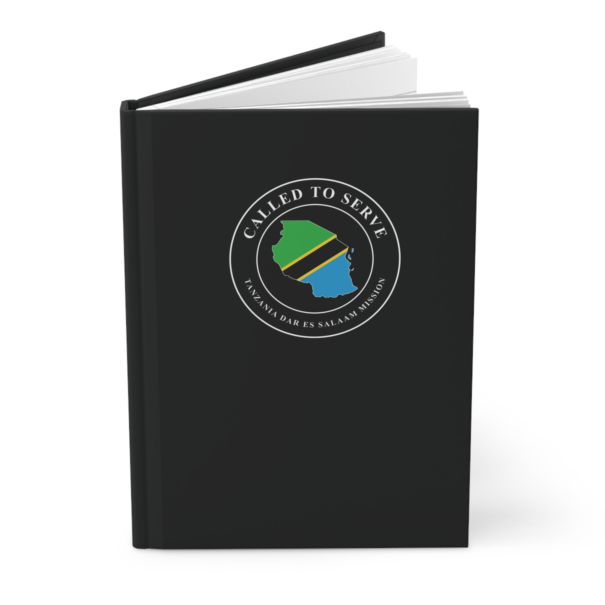 Tanzania Dar es Salaam Mission Flag Map Called to Serve Black Hardcover Journal Matte - Latter-Day Saint LDS Missionary Gift - Book of Mormon