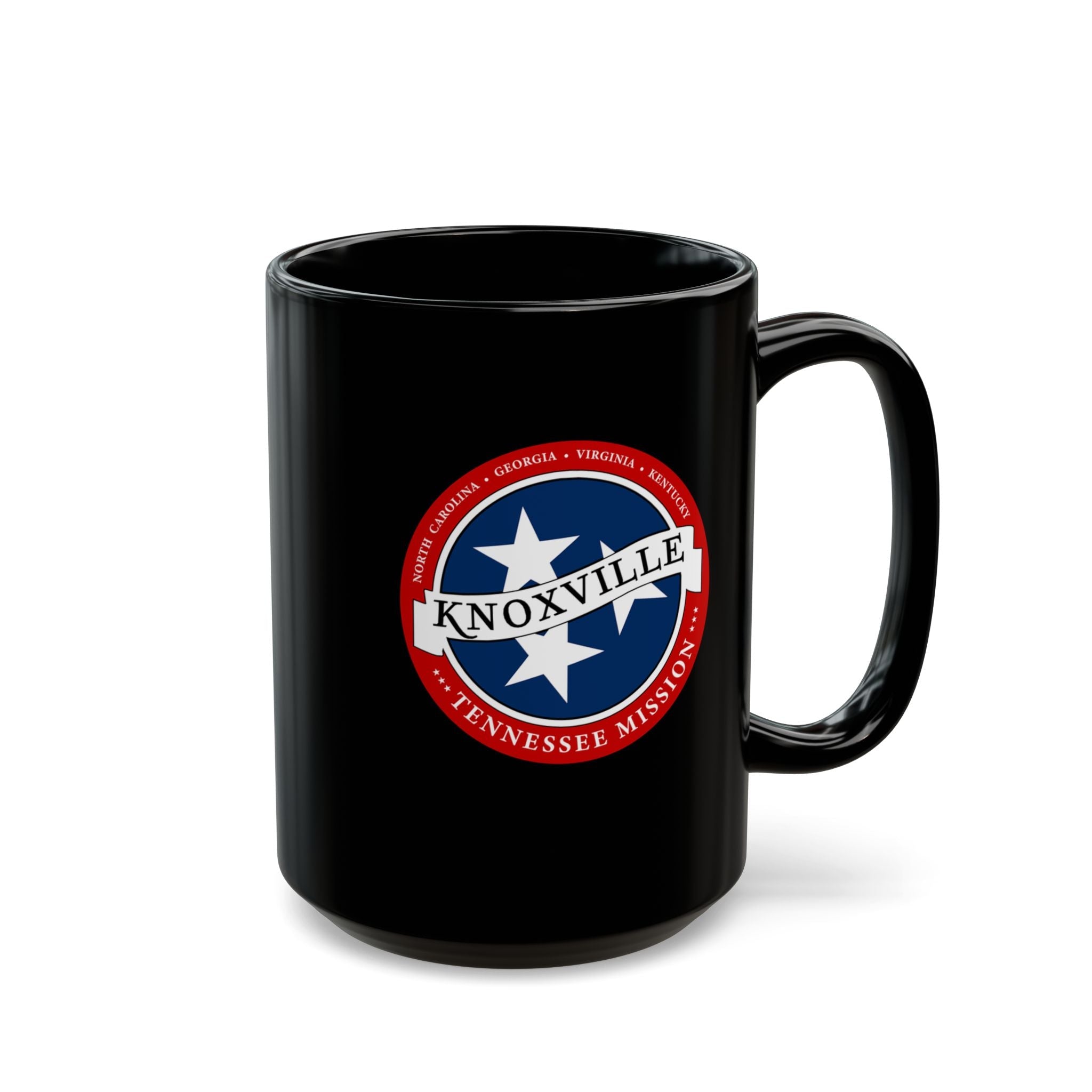 Tennessee Knoxville Mission State Flag Logo Ceramic Mug Black Name - Latter-Day Saint LDS Missionary Gift - Book of Mormon