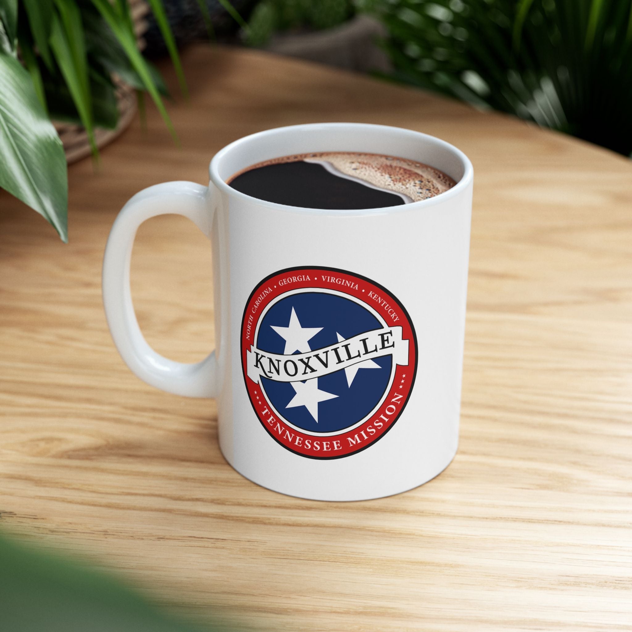 Tennessee Knoxville Mission State Flag Logo Ceramic Mug White - Latter-Day Saint LDS Missionary Gift - Book of Mormon