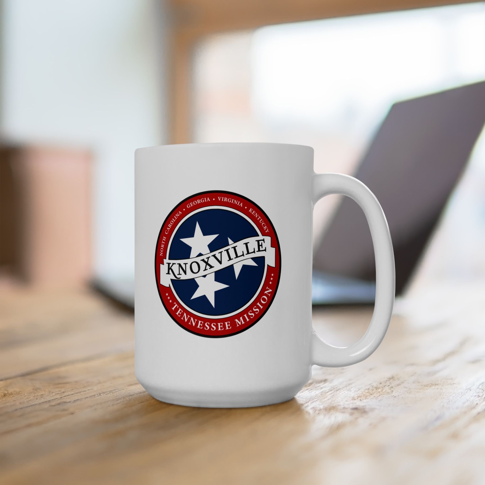 Tennessee Knoxville Mission State Flag Logo Ceramic Mug White - Latter-Day Saint LDS Missionary Gift - Book of Mormon