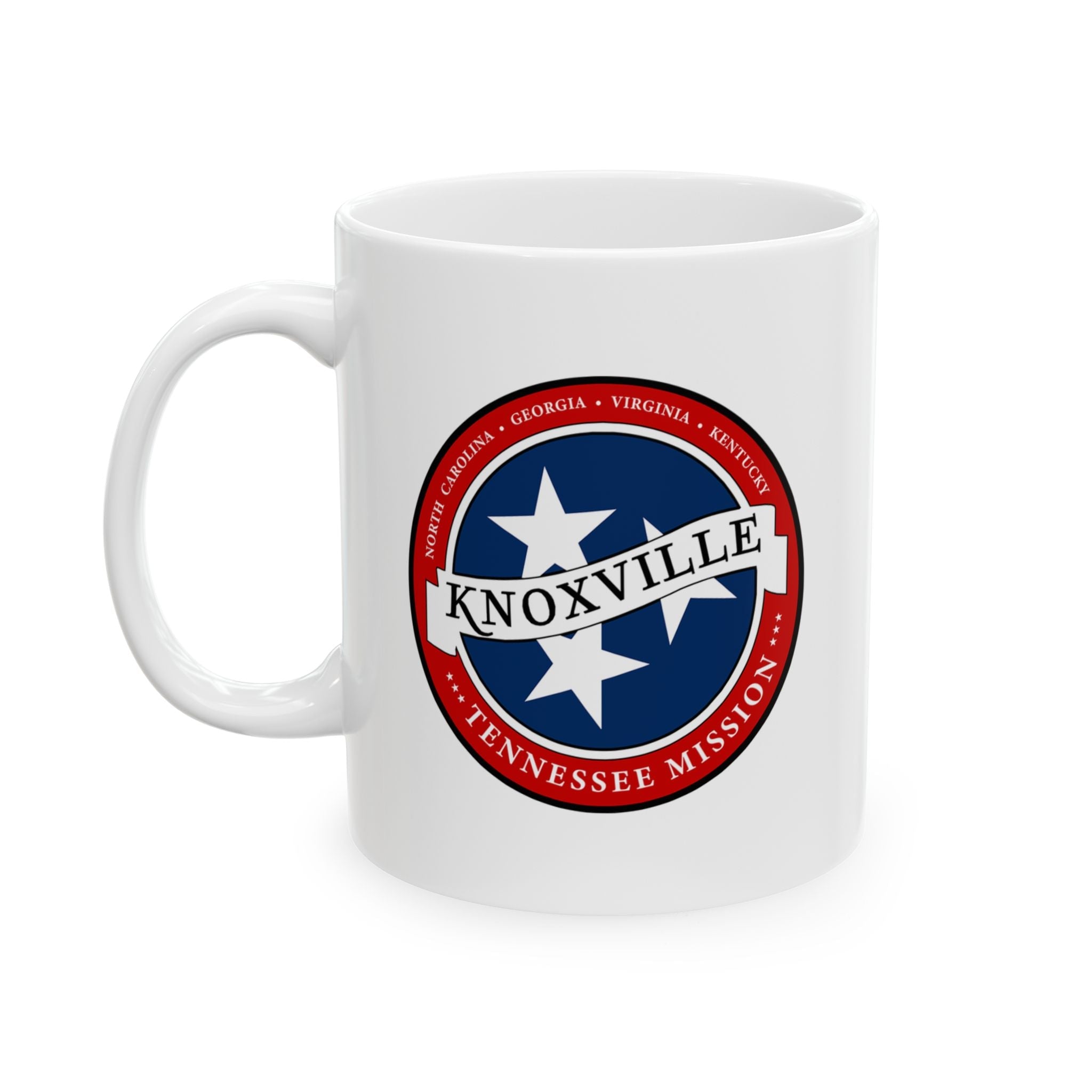 Tennessee Knoxville Mission State Flag Logo Ceramic Mug White - Latter-Day Saint LDS Missionary Gift - Book of Mormon