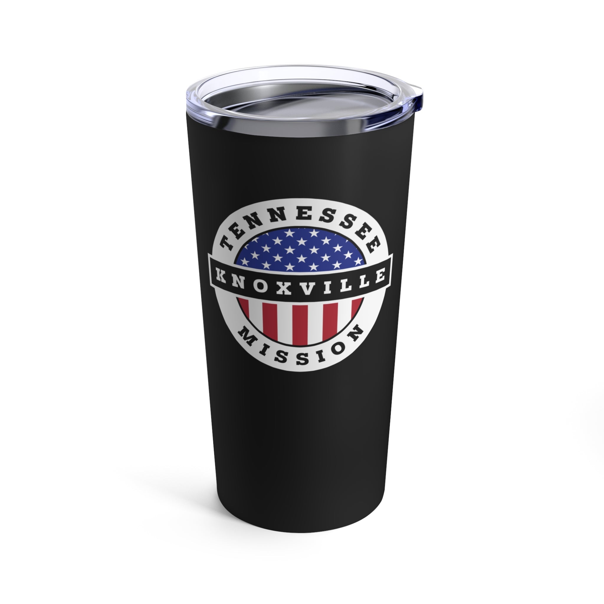 Tennessee Knoxville Mission USA Flag Logo Tumbler 20oz Black - Latter-Day Saint LDS Missionary Gift - Book of Mormon