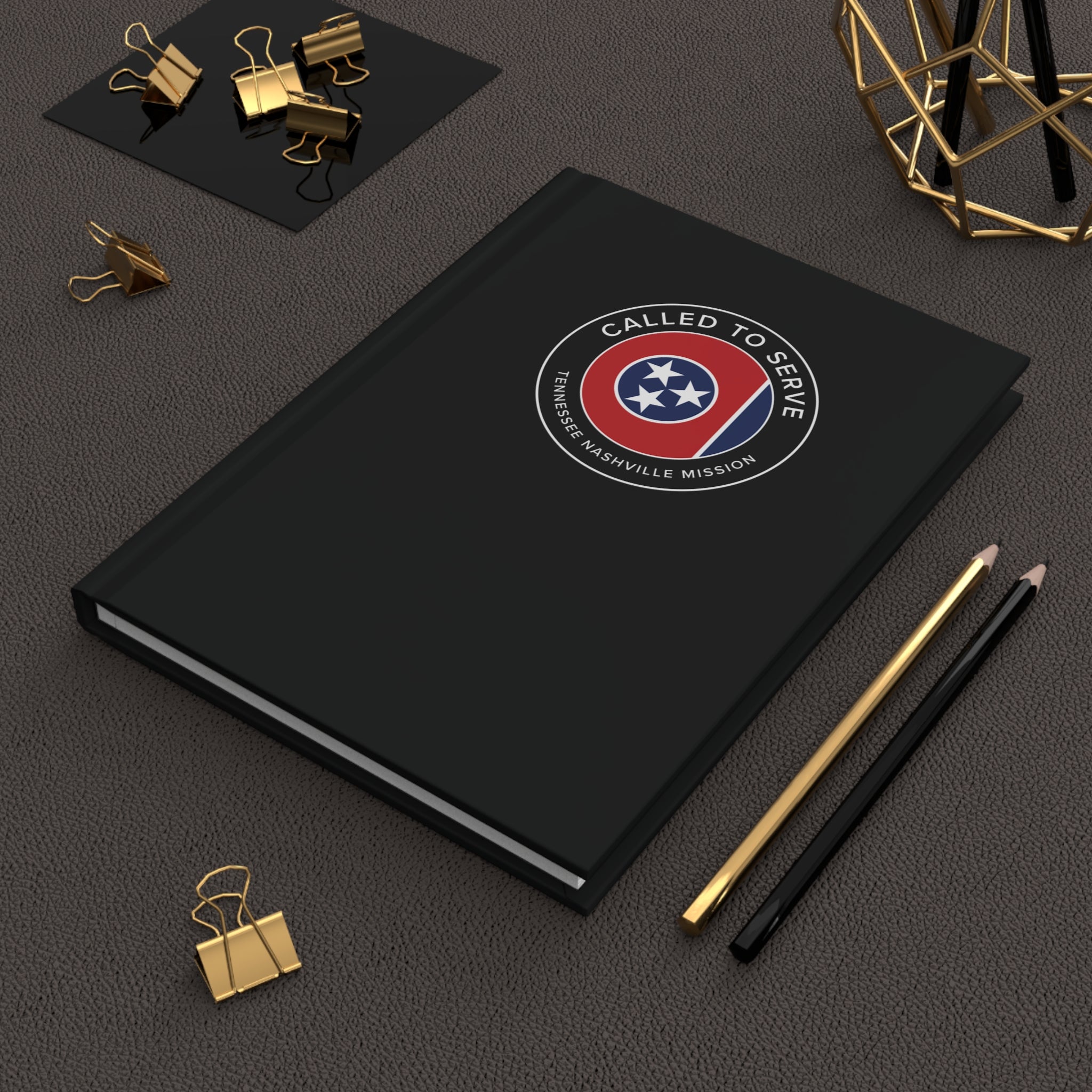 Tennessee Nashville Mission Circle Flag Called to Serve Black Hardcover Journal Matte - Mission Wishlist - LDS Missionary Gift Store