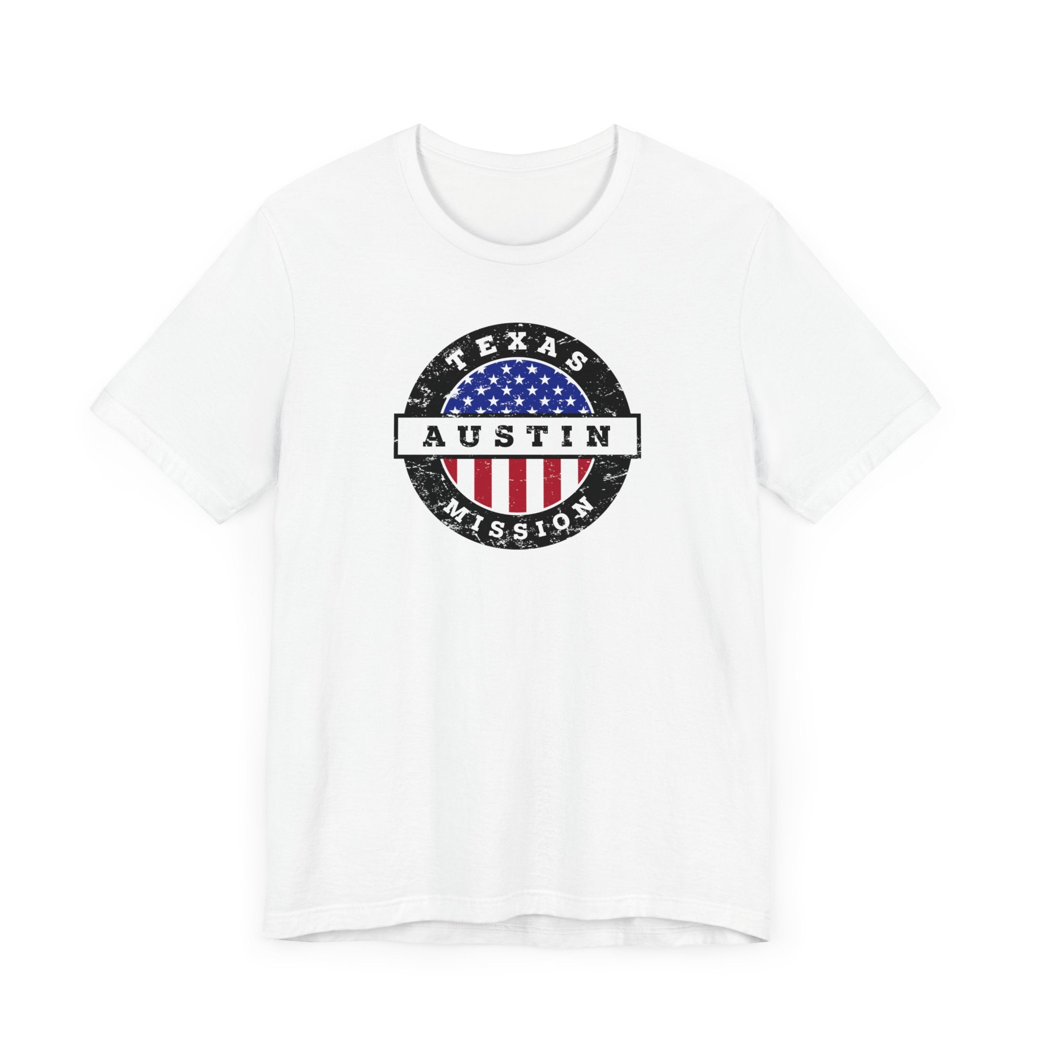 Texas Austin Mission Vintage Circular USA Flag T-Shirt - Mission Wishlist - LDS Missionary Gift Store
