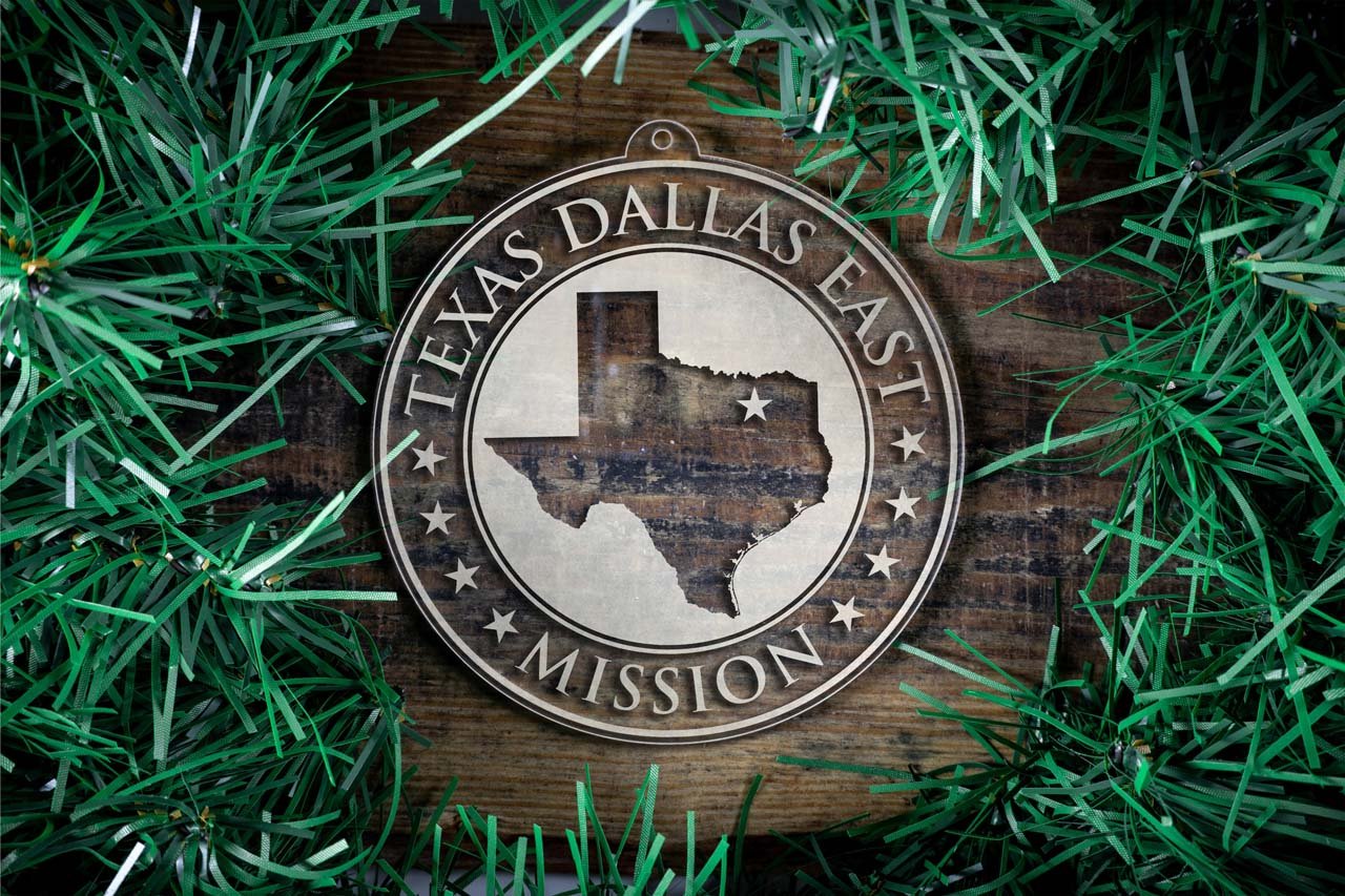 Texas Dallas East Mission Christmas Ornament - Latter-Day Saint LDS Missionary Gift - Book of Mormon