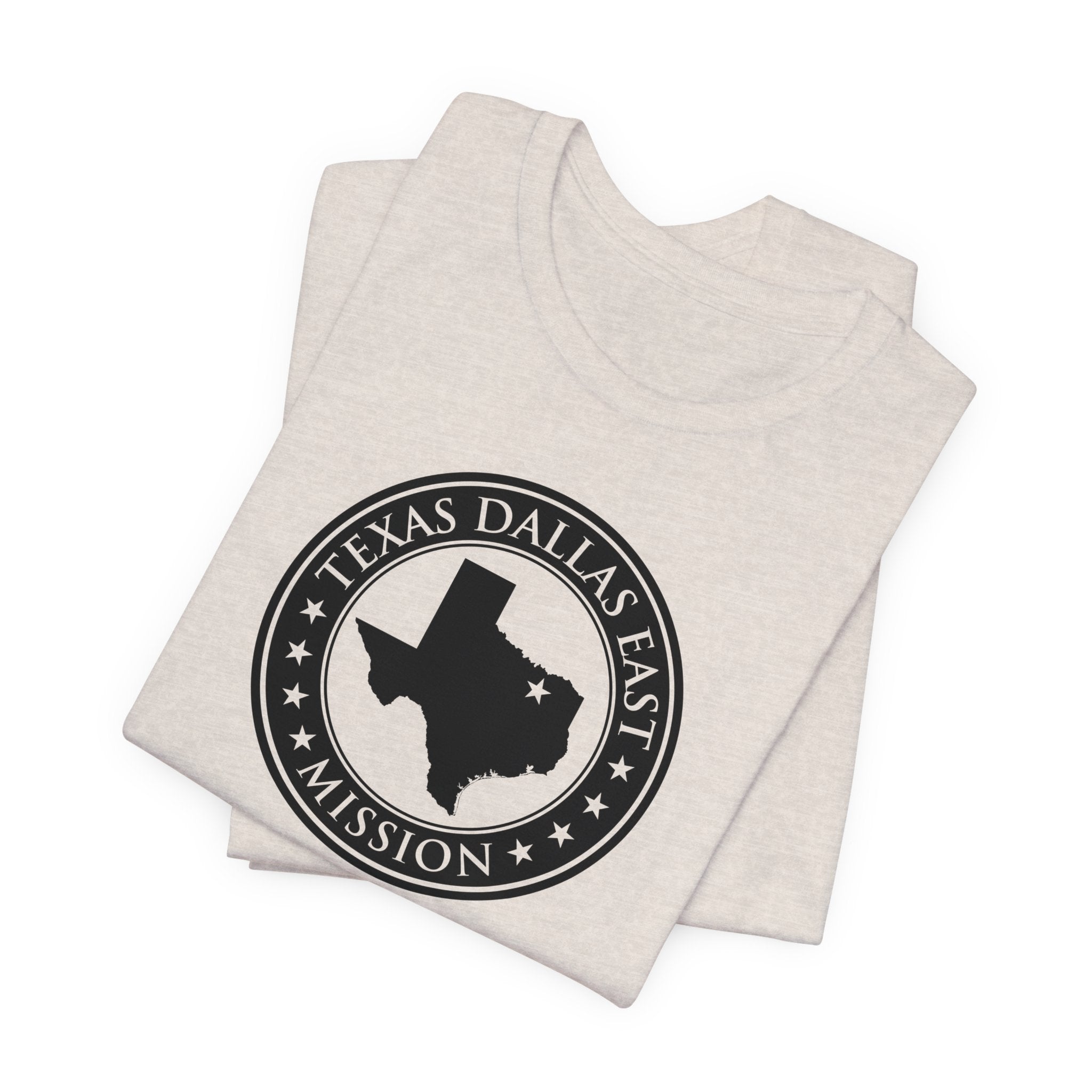 Texas Dallas East Mission Circular Monochrome Logo T-Shirt - Mission Wishlist - LDS Missionary Gift Store