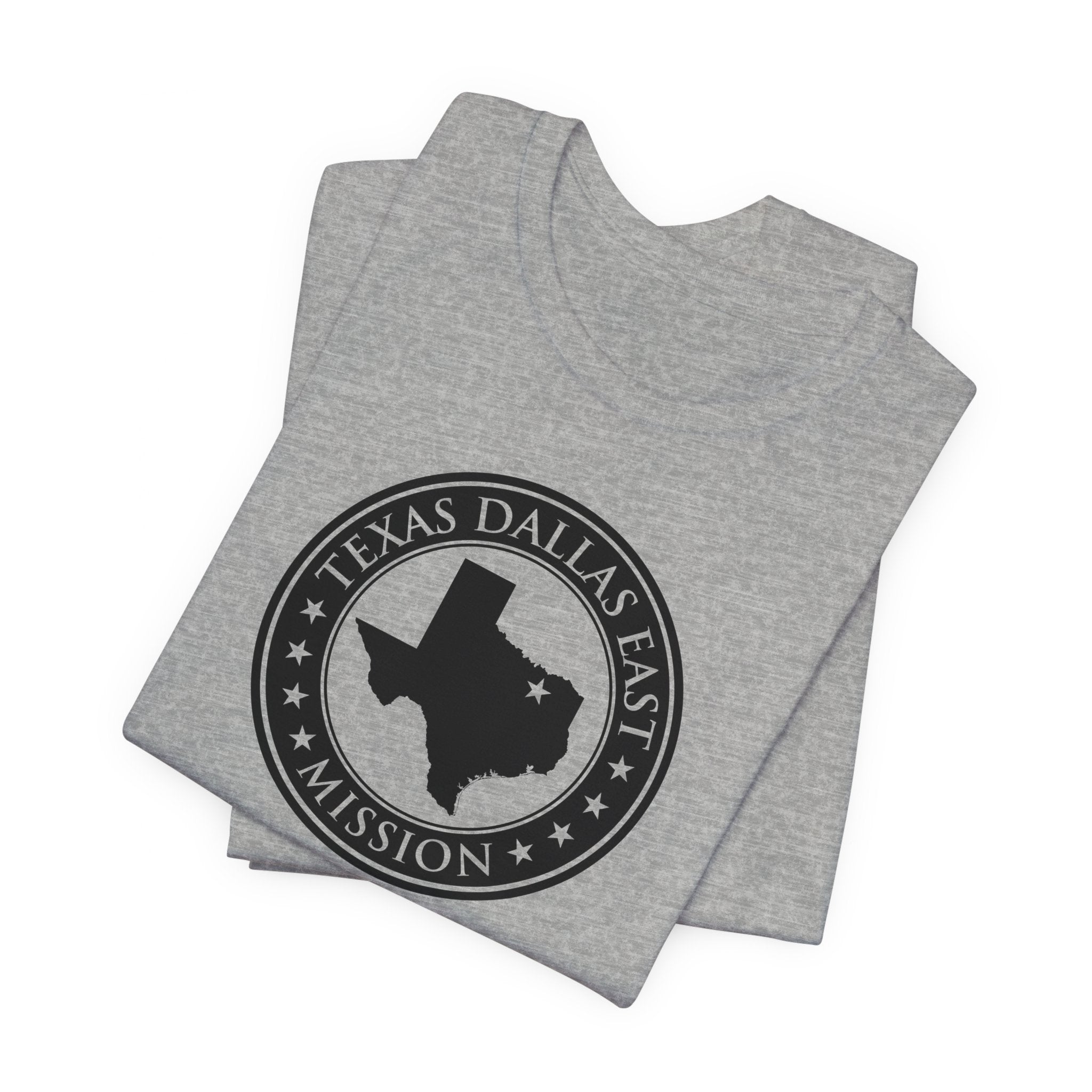 Texas Dallas East Mission Circular Monochrome Logo T-Shirt - Mission Wishlist - LDS Missionary Gift Store