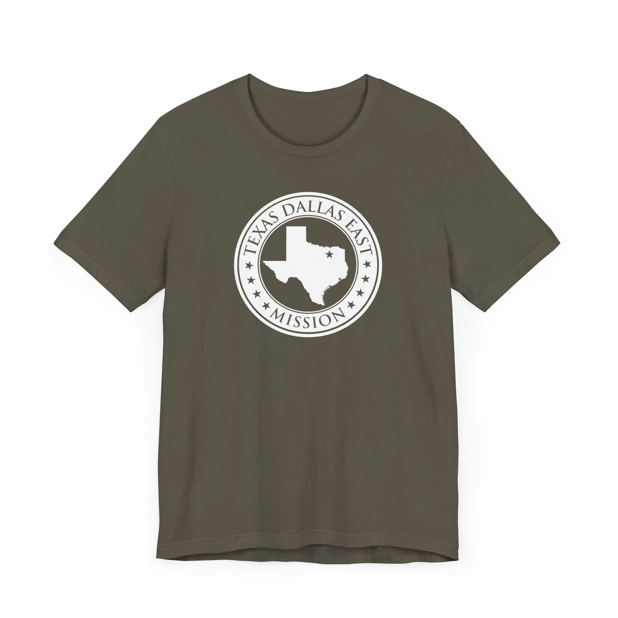 Texas Dallas East Mission Circular Monochrome Logo T-Shirt - Mission Wishlist - LDS Missionary Gift Store