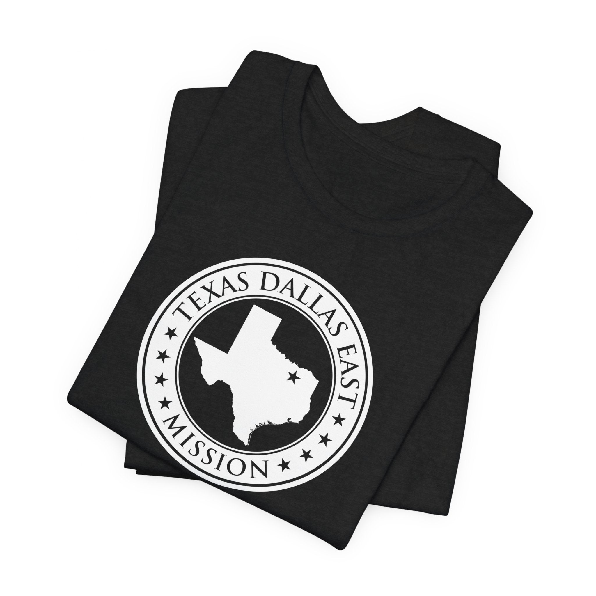 Texas Dallas East Mission Circular Monochrome Logo T-Shirt - Mission Wishlist - LDS Missionary Gift Store