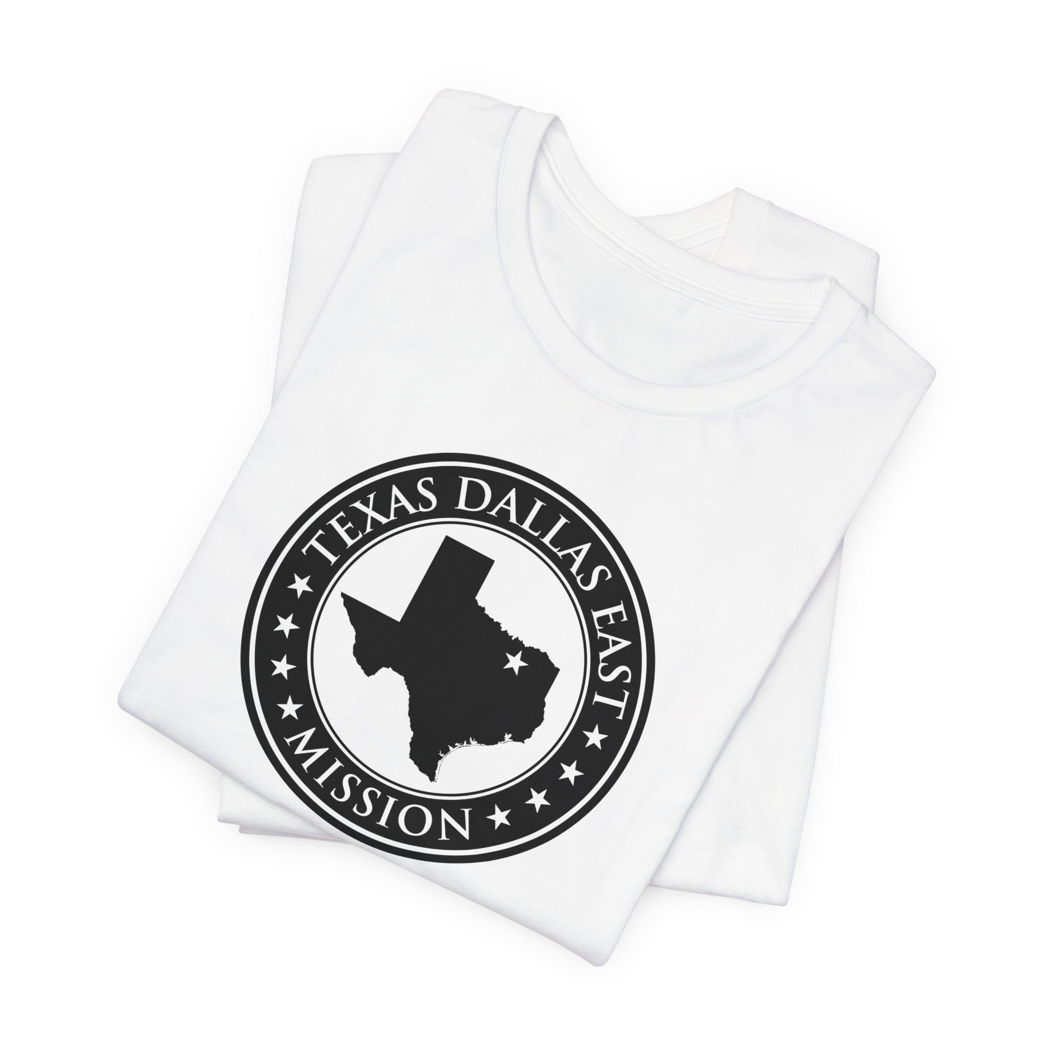 Texas Dallas East Mission Circular Monochrome Logo T-Shirt - Mission Wishlist - LDS Missionary Gift Store